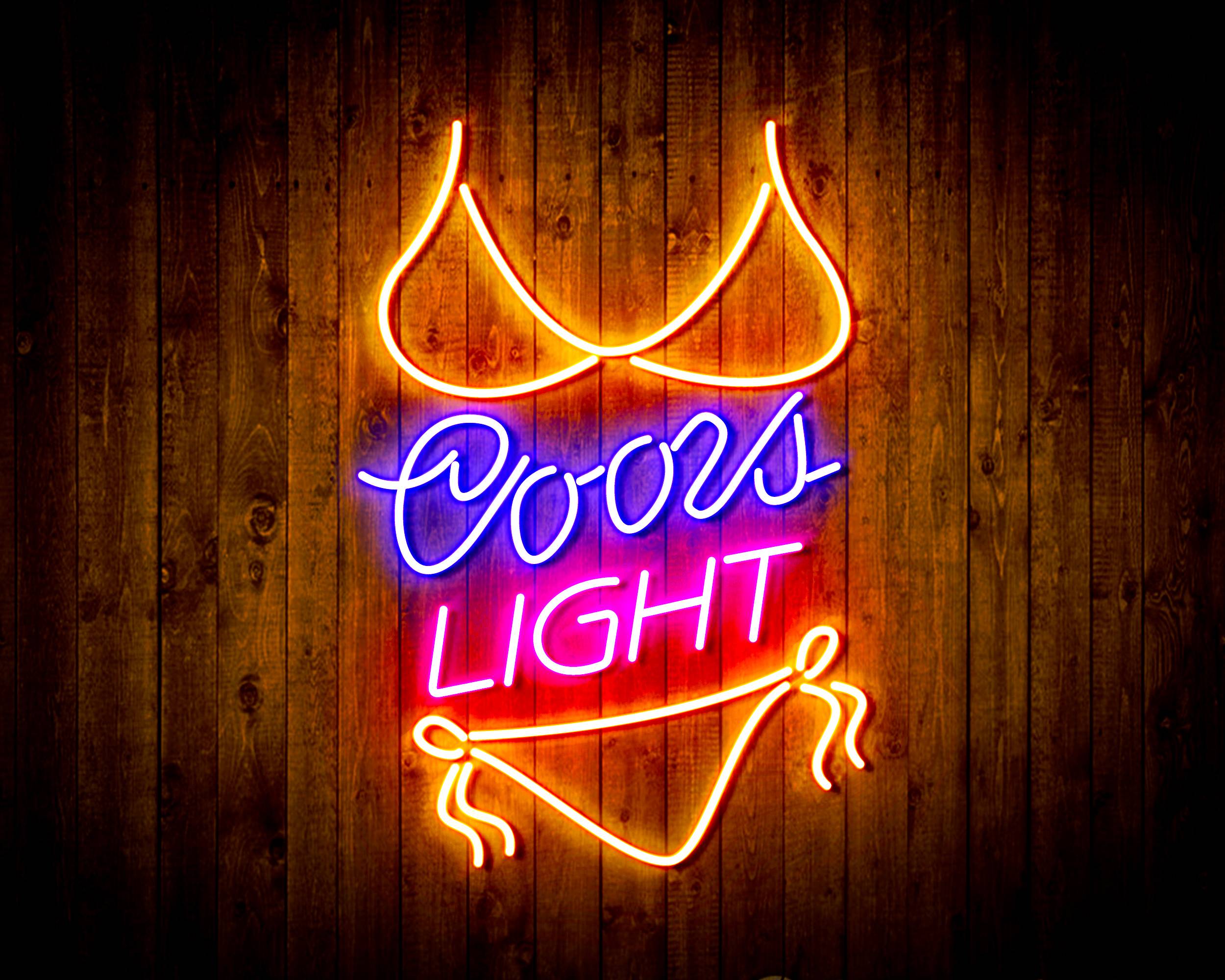 Coors Light with Bikinni Handmade LED Neon Light Sign