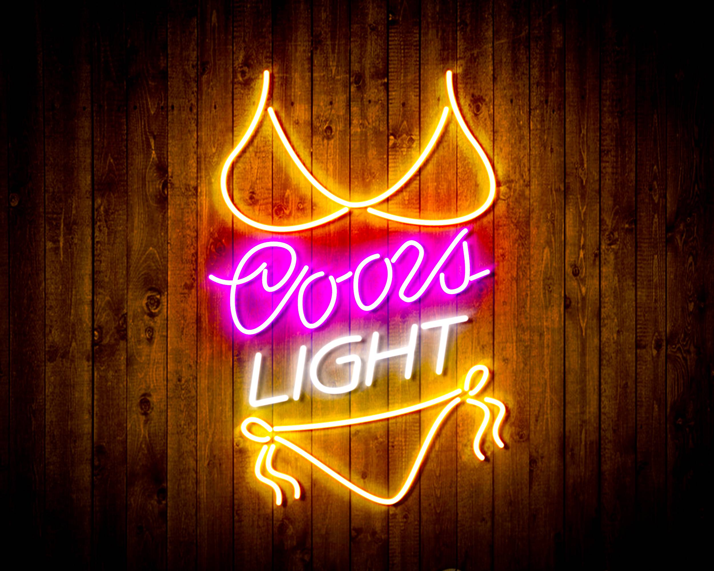 Coors Light with Bikinni Handmade LED Neon Light Sign