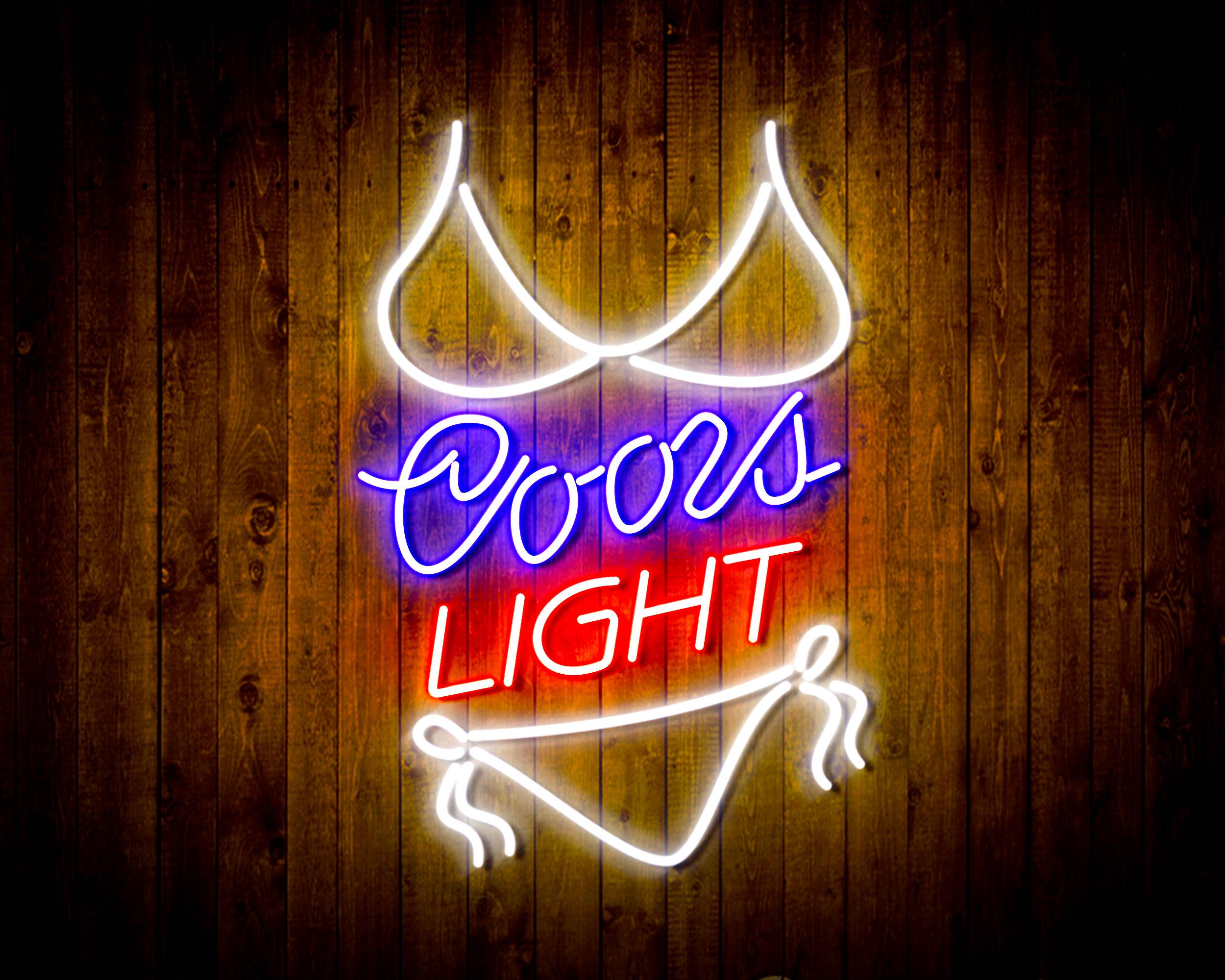 Coors Light with Bikinni Handmade LED Neon Light Sign