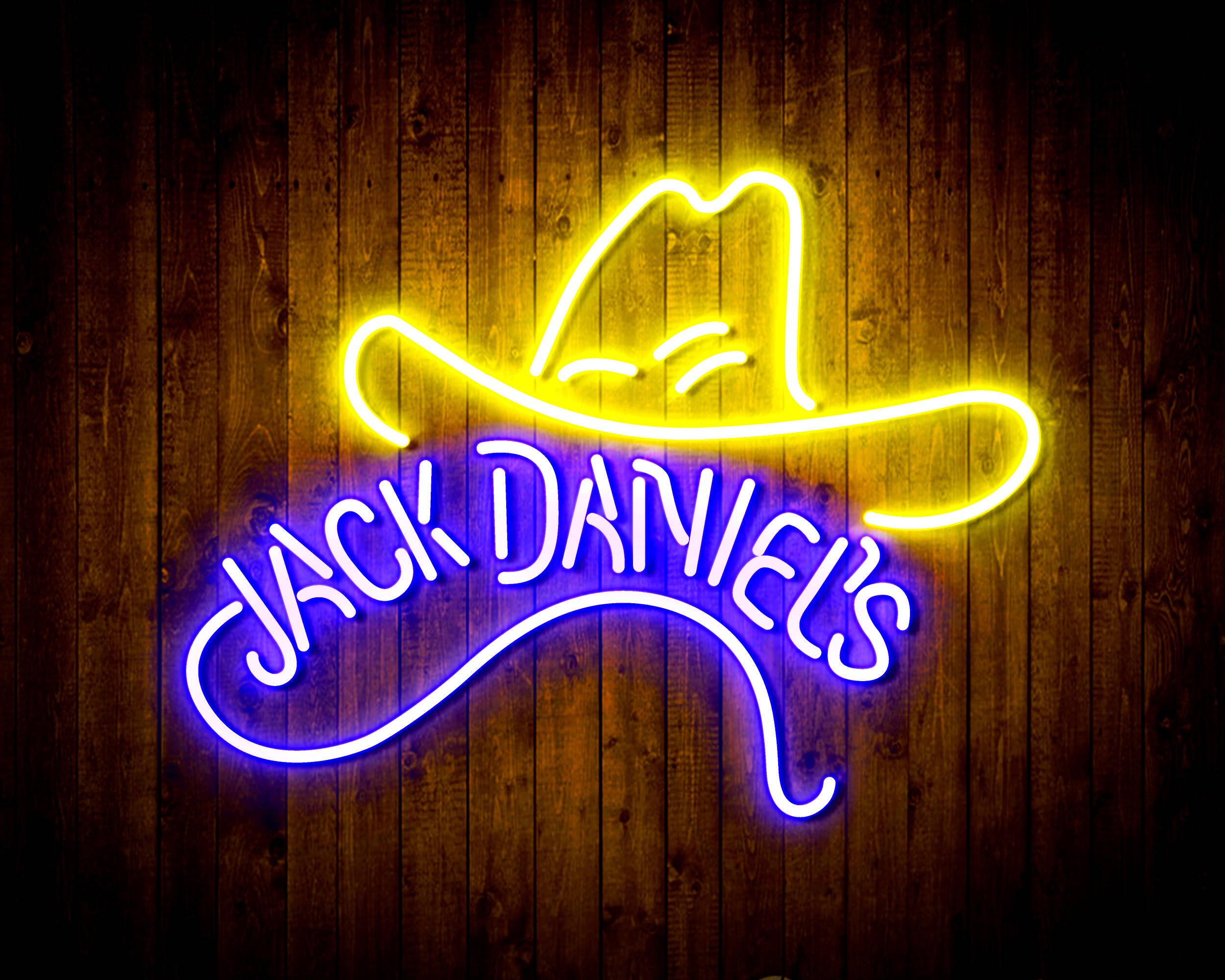 Jack Daniel's with Hat Handmade LED Neon Light Sign