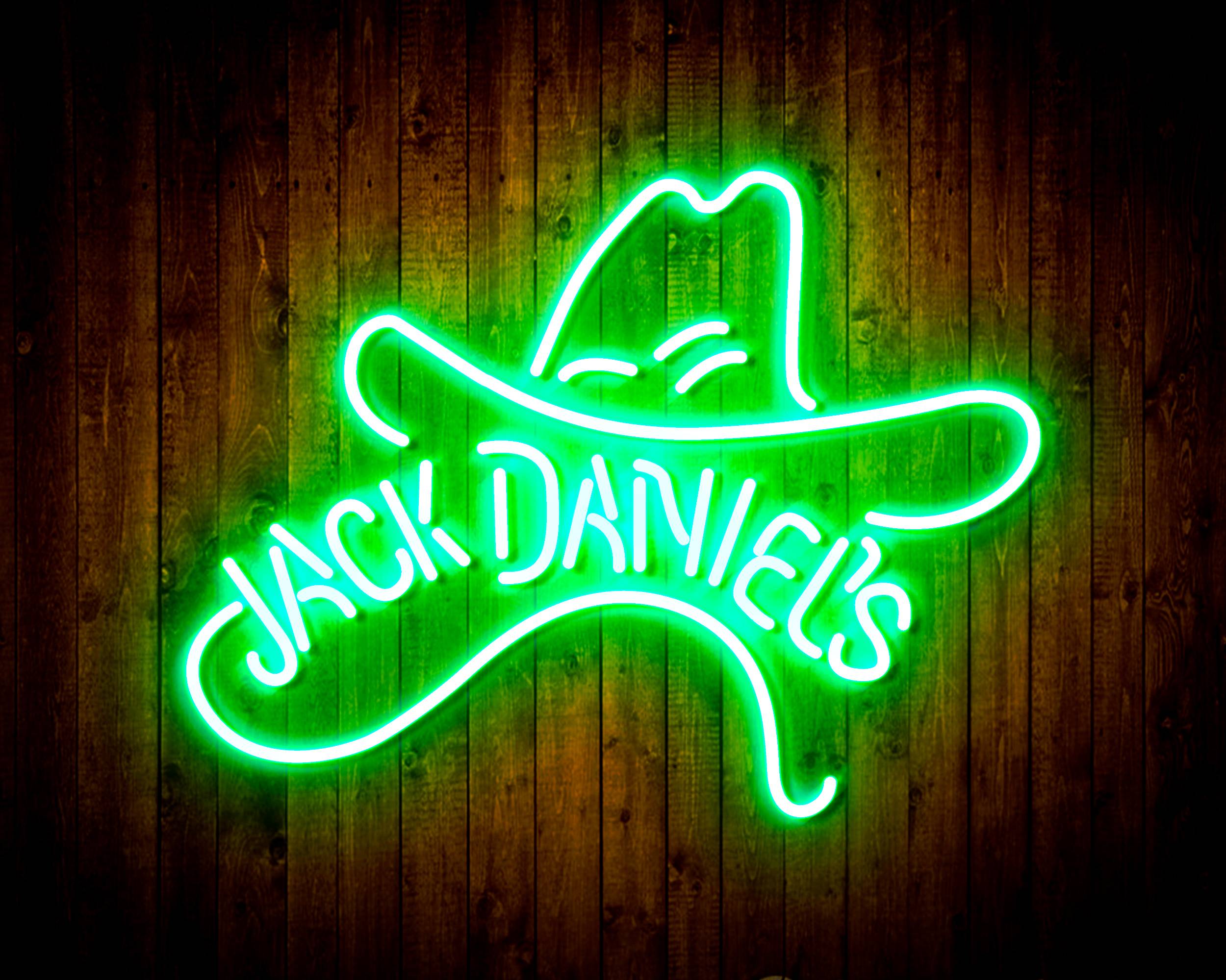 Jack Daniel's with Hat Handmade LED Neon Light Sign