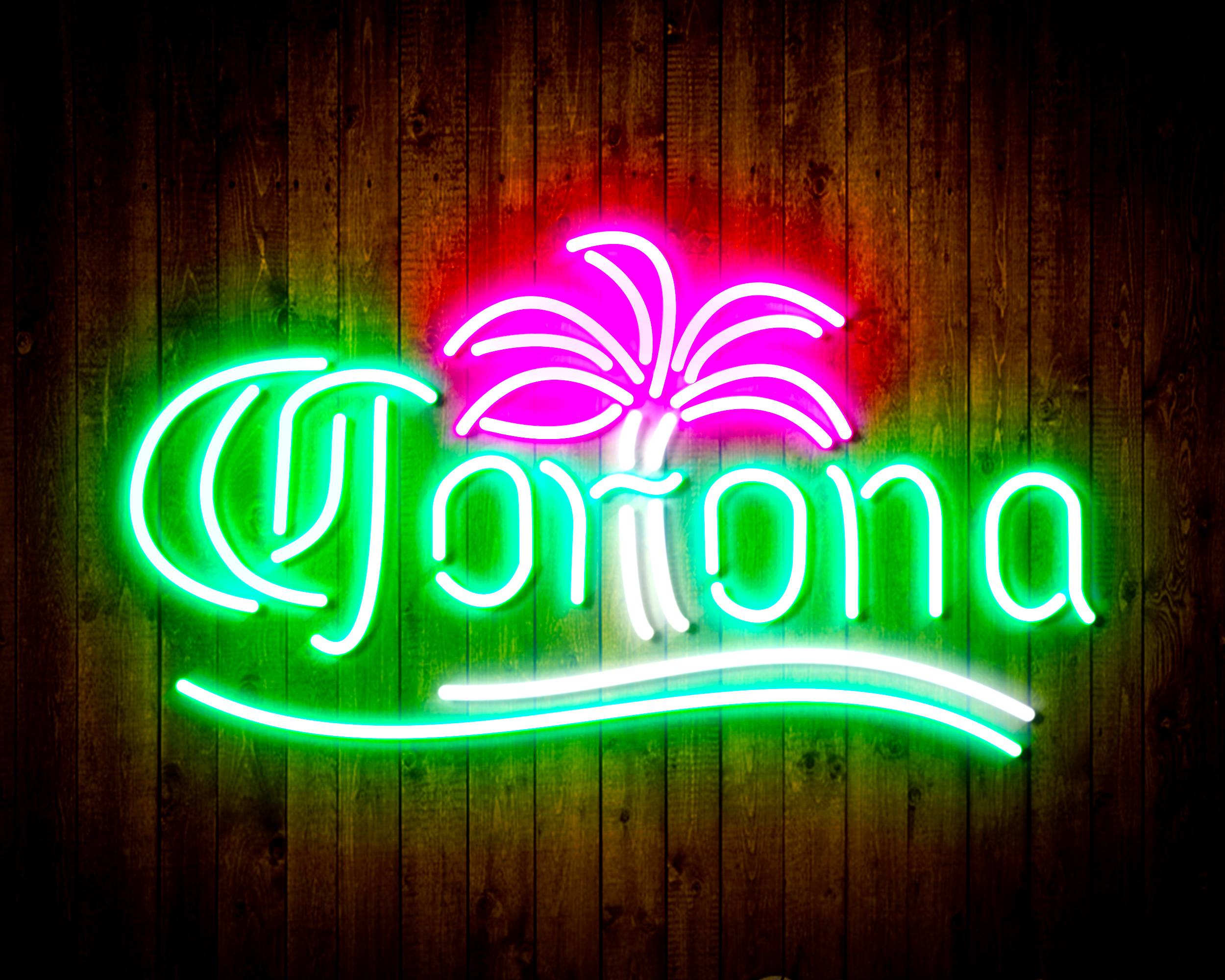 Corona Extra with Palm Tree Handmade LED Neon Light Sign