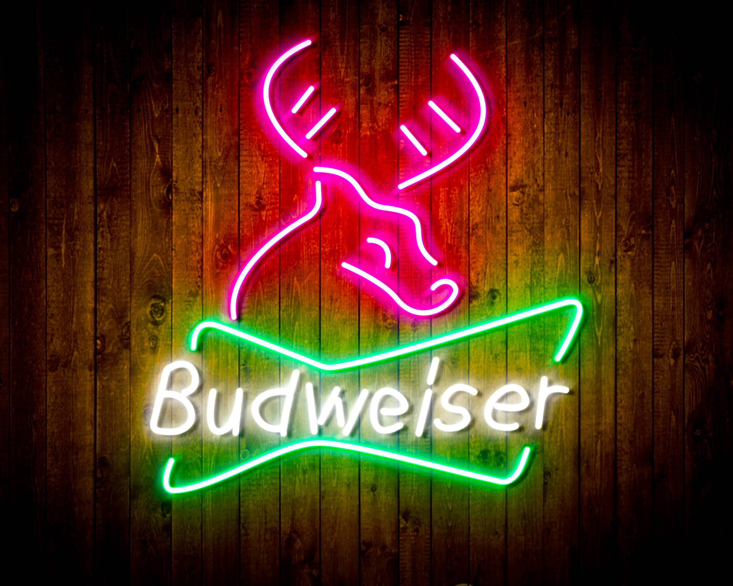 Budweiser with Deer Head Handmade LED Neon Light Sign