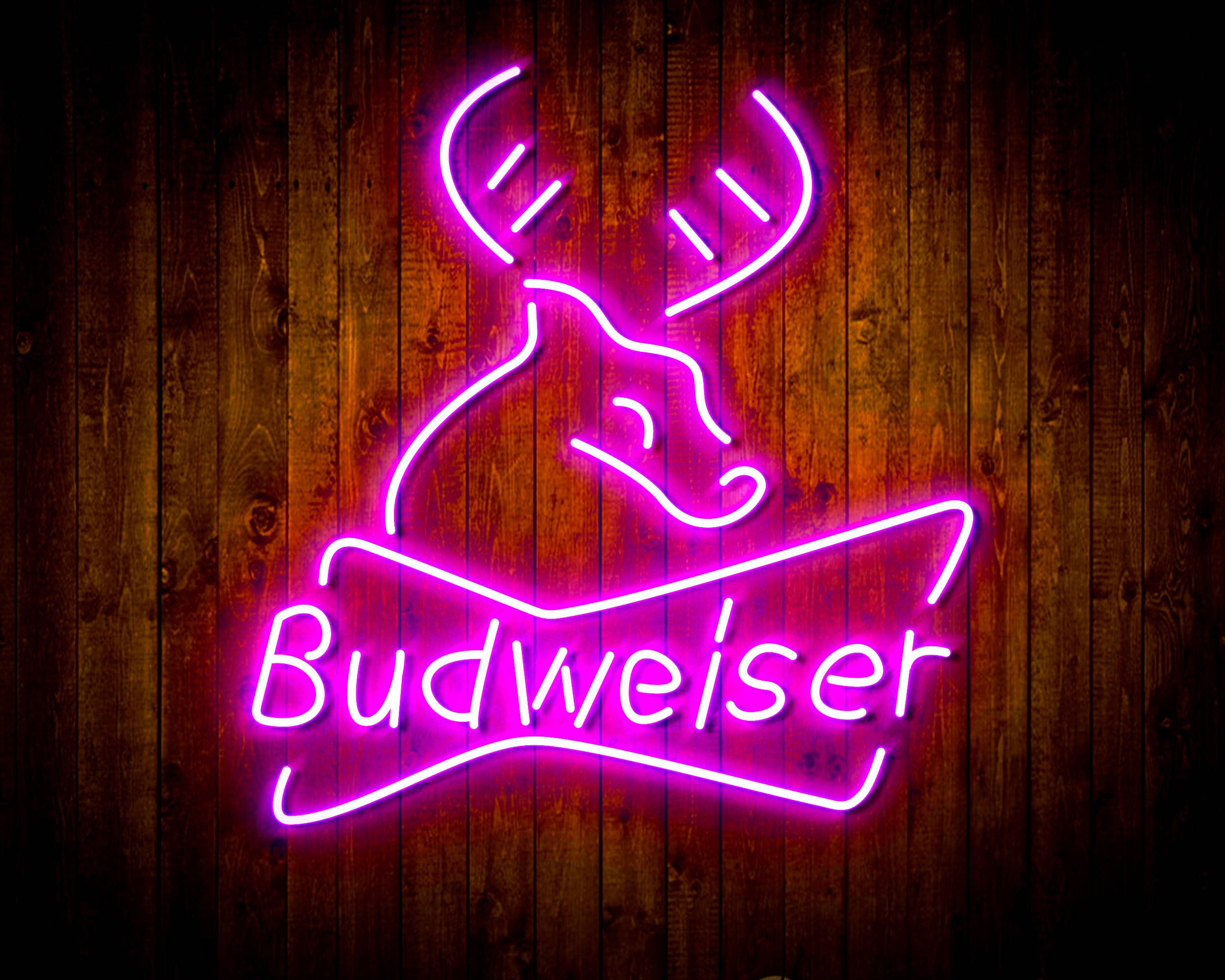 Budweiser with Deer Head Handmade LED Neon Light Sign