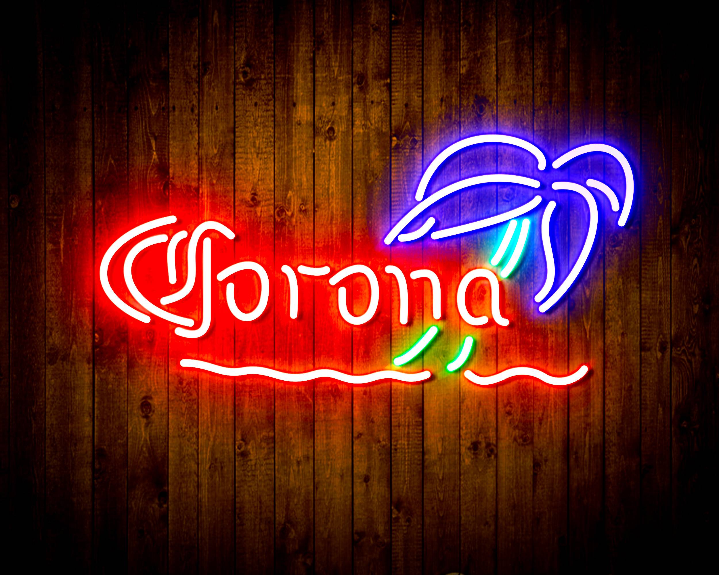 Corona with Palm Tree Handmade LED Neon Light Sign