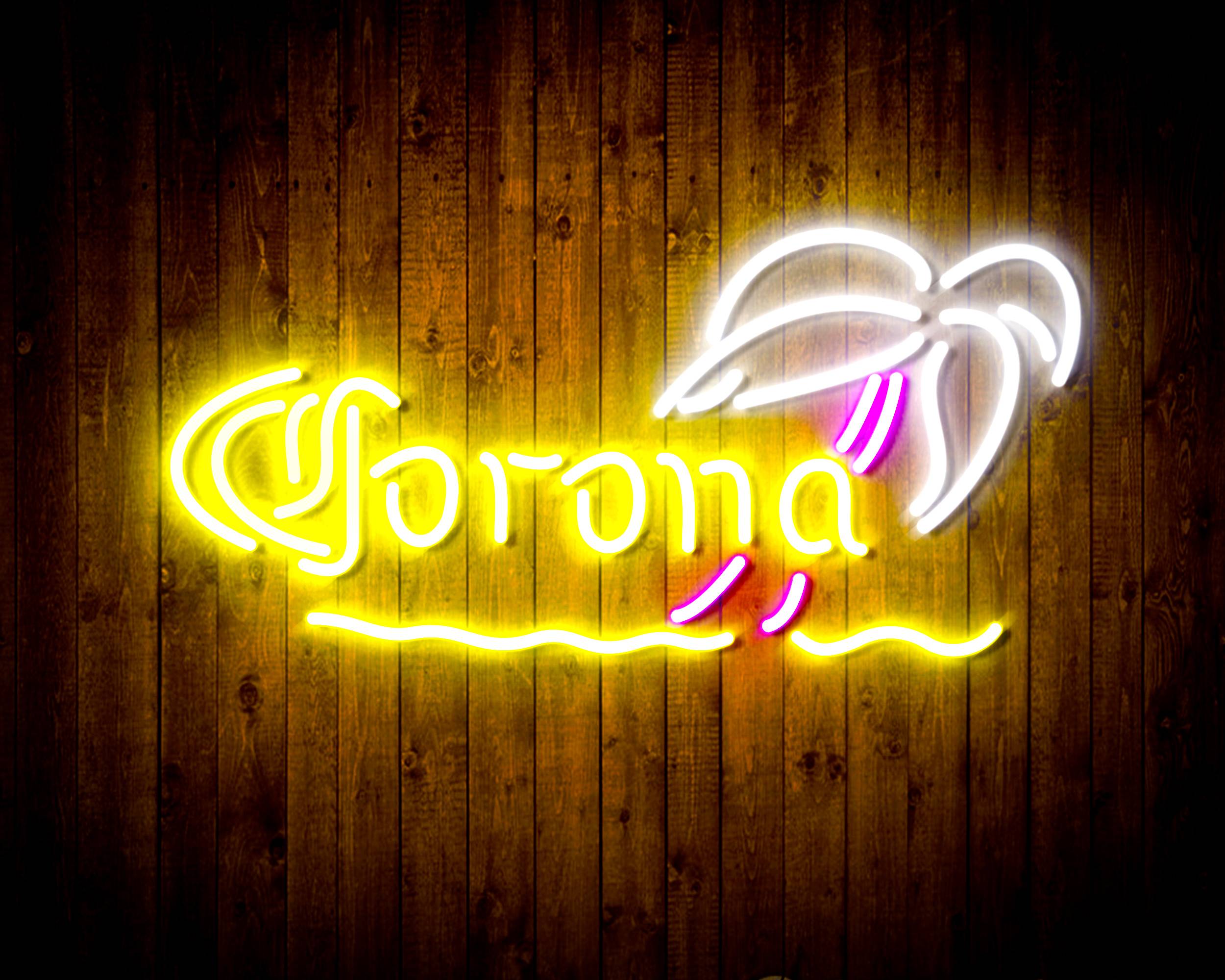 Corona with Palm Tree Handmade LED Neon Light Sign