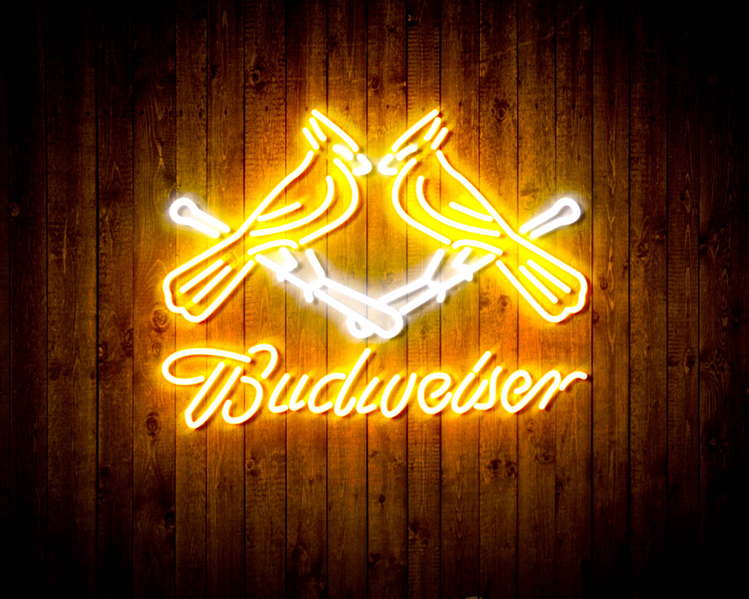 Budweiser with Cadinals Handmade LED Neon Light Sign