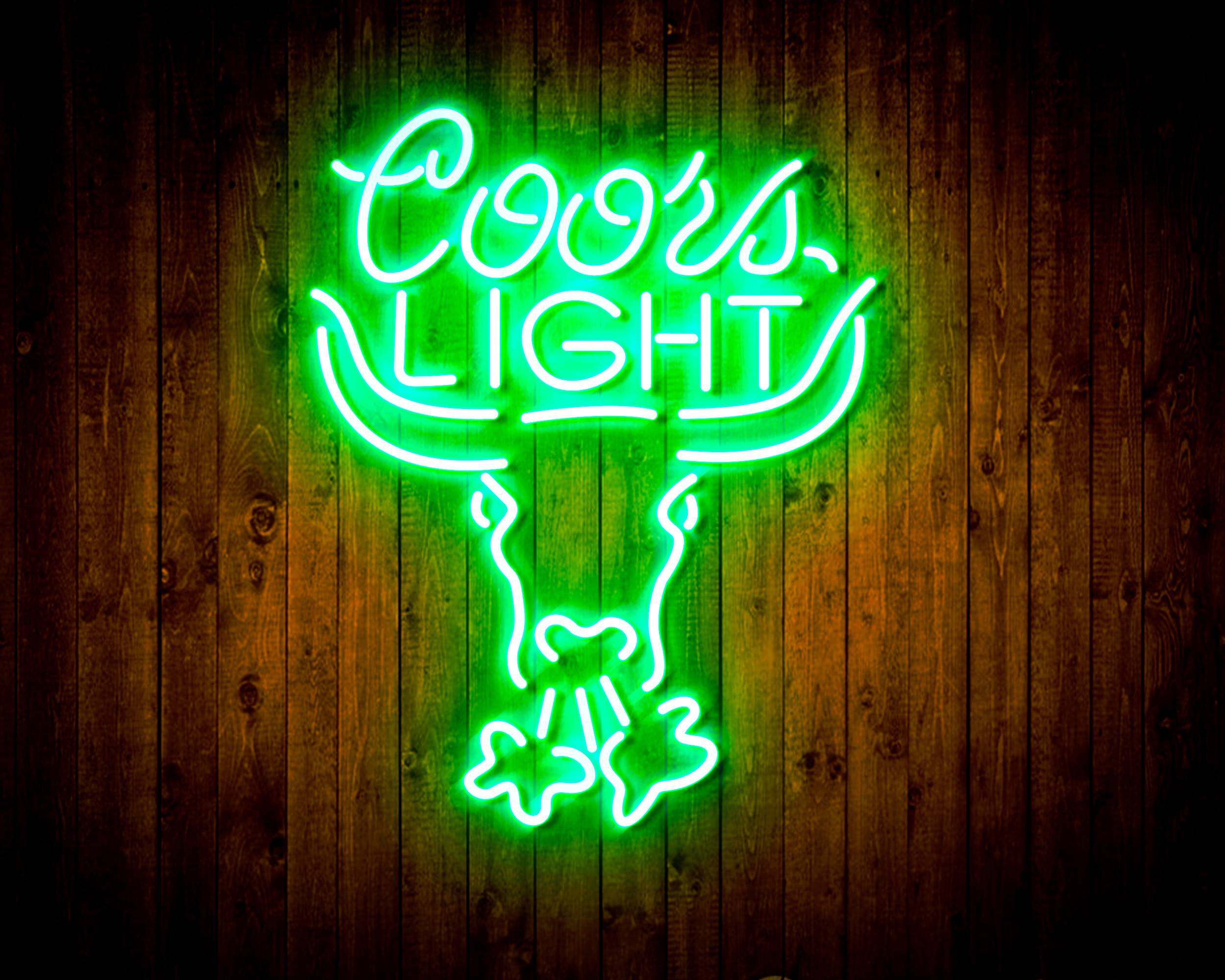 Coors Light with Bull Head Handmade LED Neon Light Sign