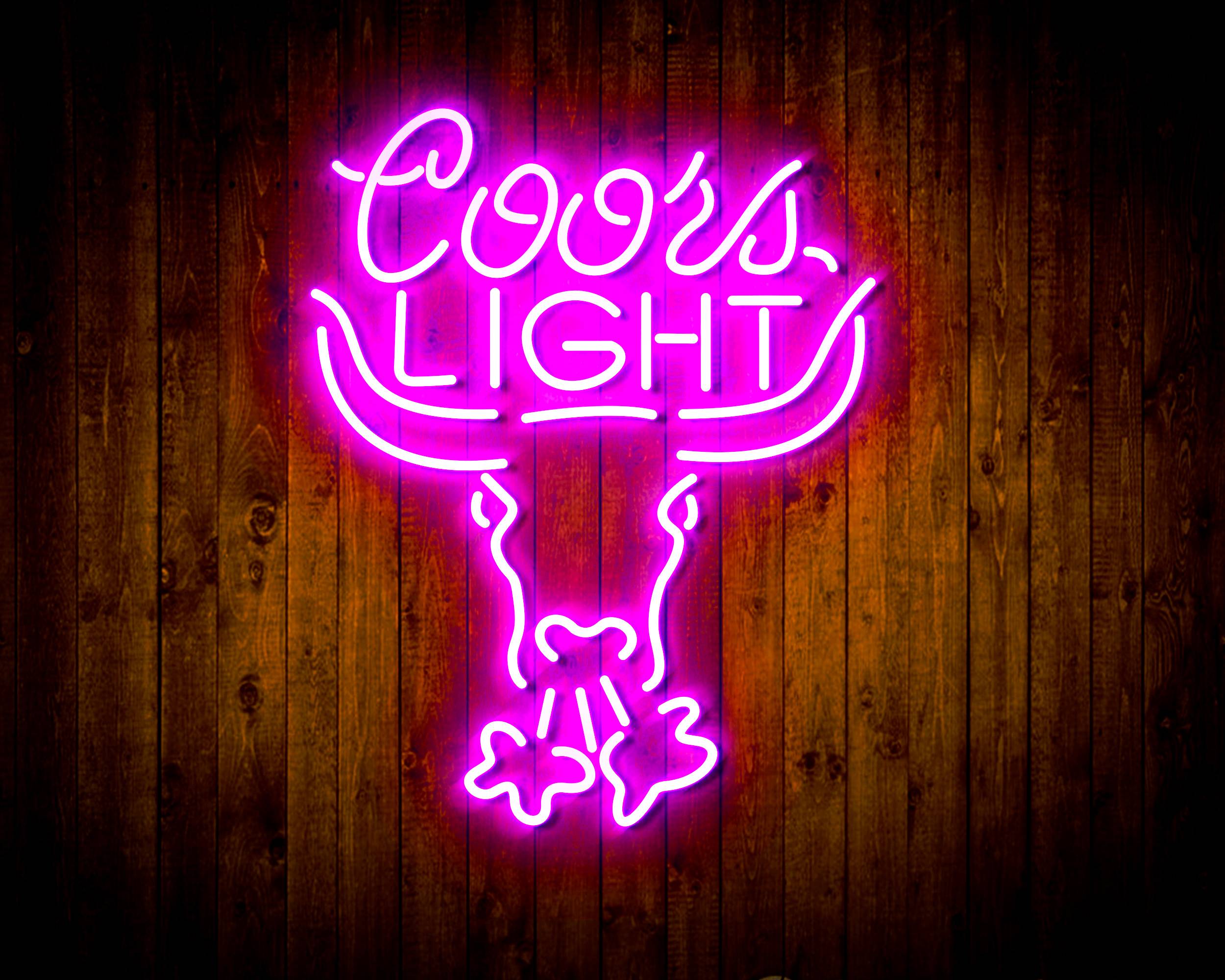 Coors Light with Bull Head Handmade LED Neon Light Sign