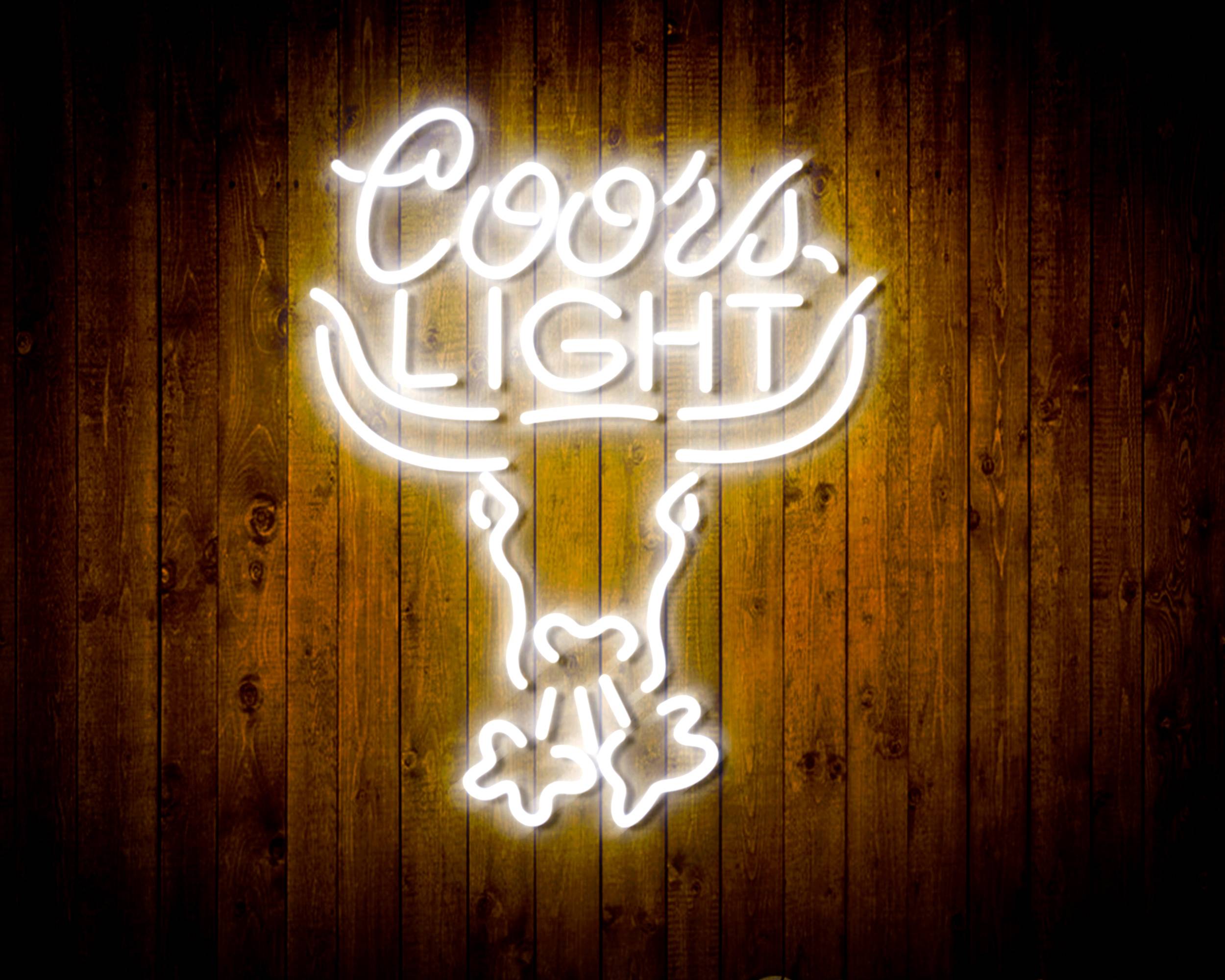 Coors Light with Bull Head Handmade LED Neon Sign