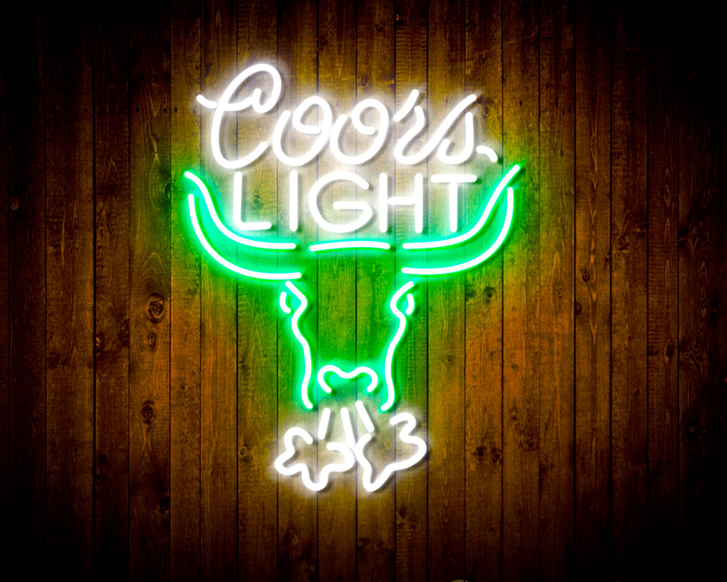 Coors Light with Bull Head Handmade LED Neon Light Sign