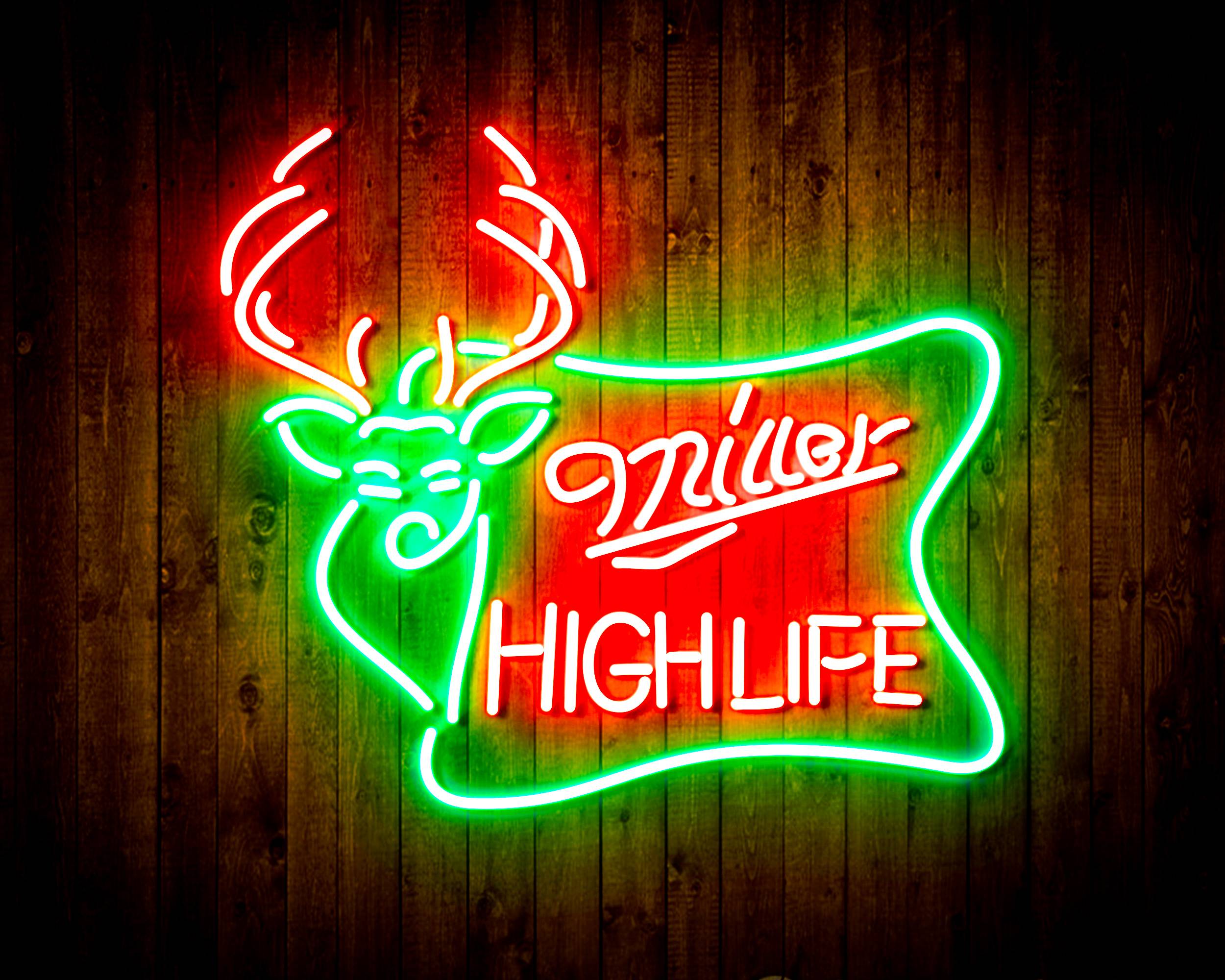 Miller High Life with Deer Head Handmade LED Neon Light Sign