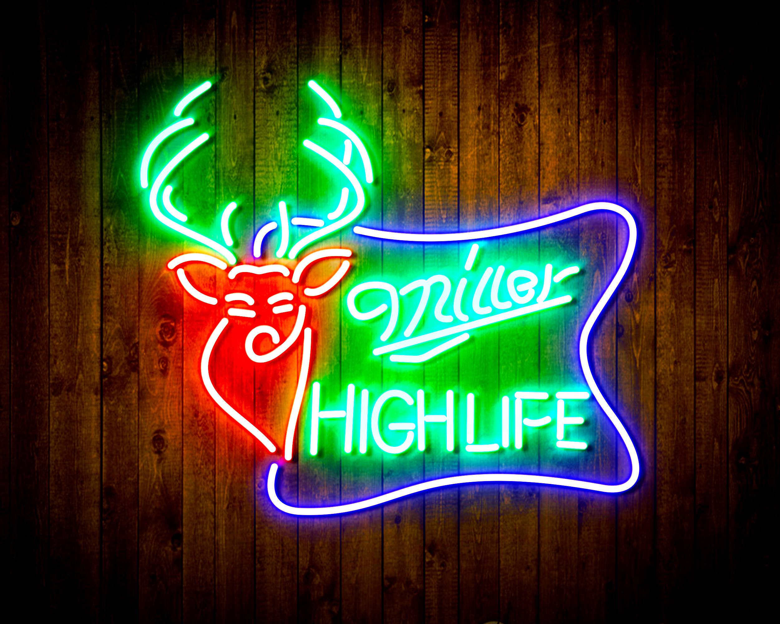 Miller High Life with Deer Head Handmade LED Neon Light Sign