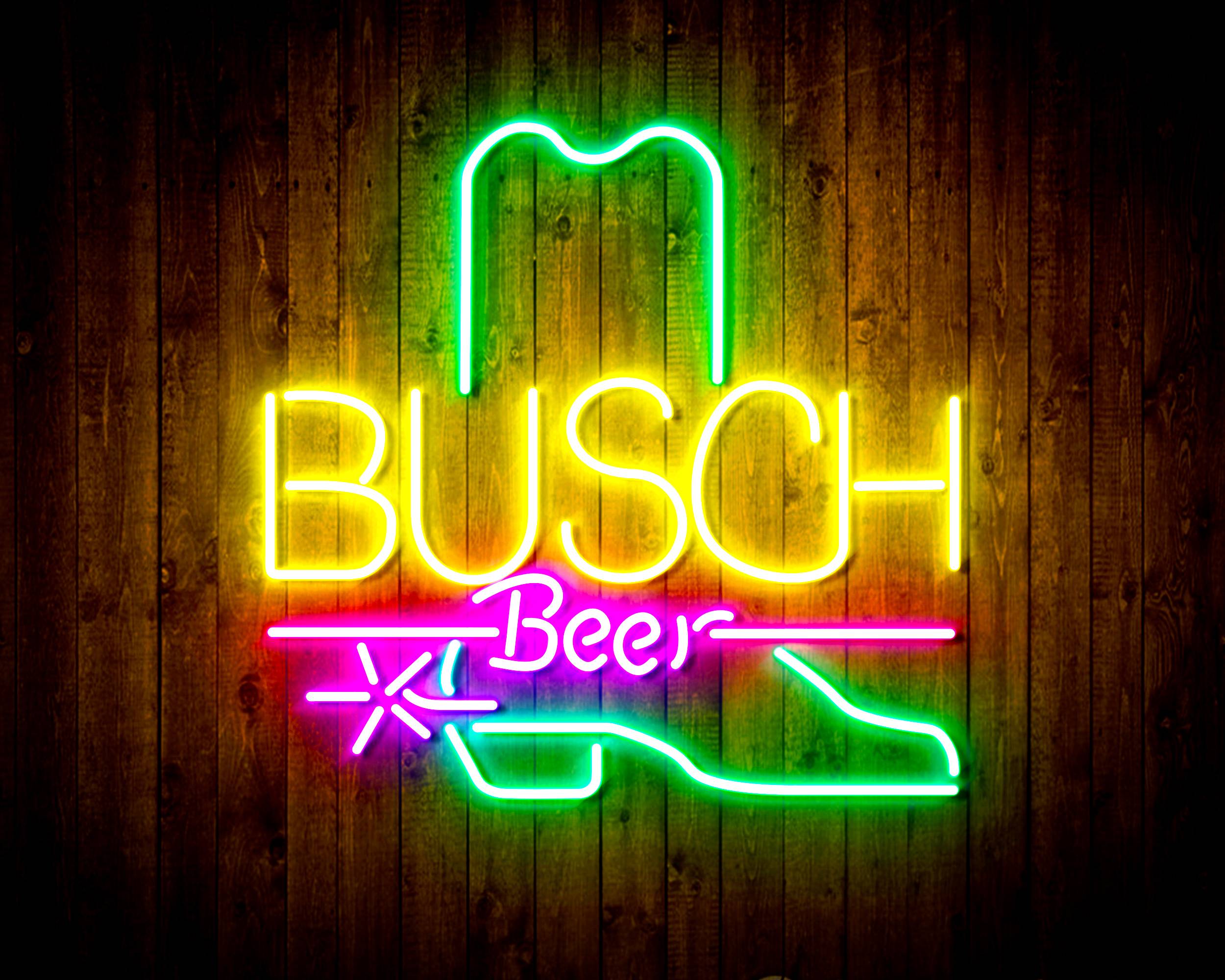 Buschhhh Led Sign Busch Beer with Boot Handmade LED Neon Sign