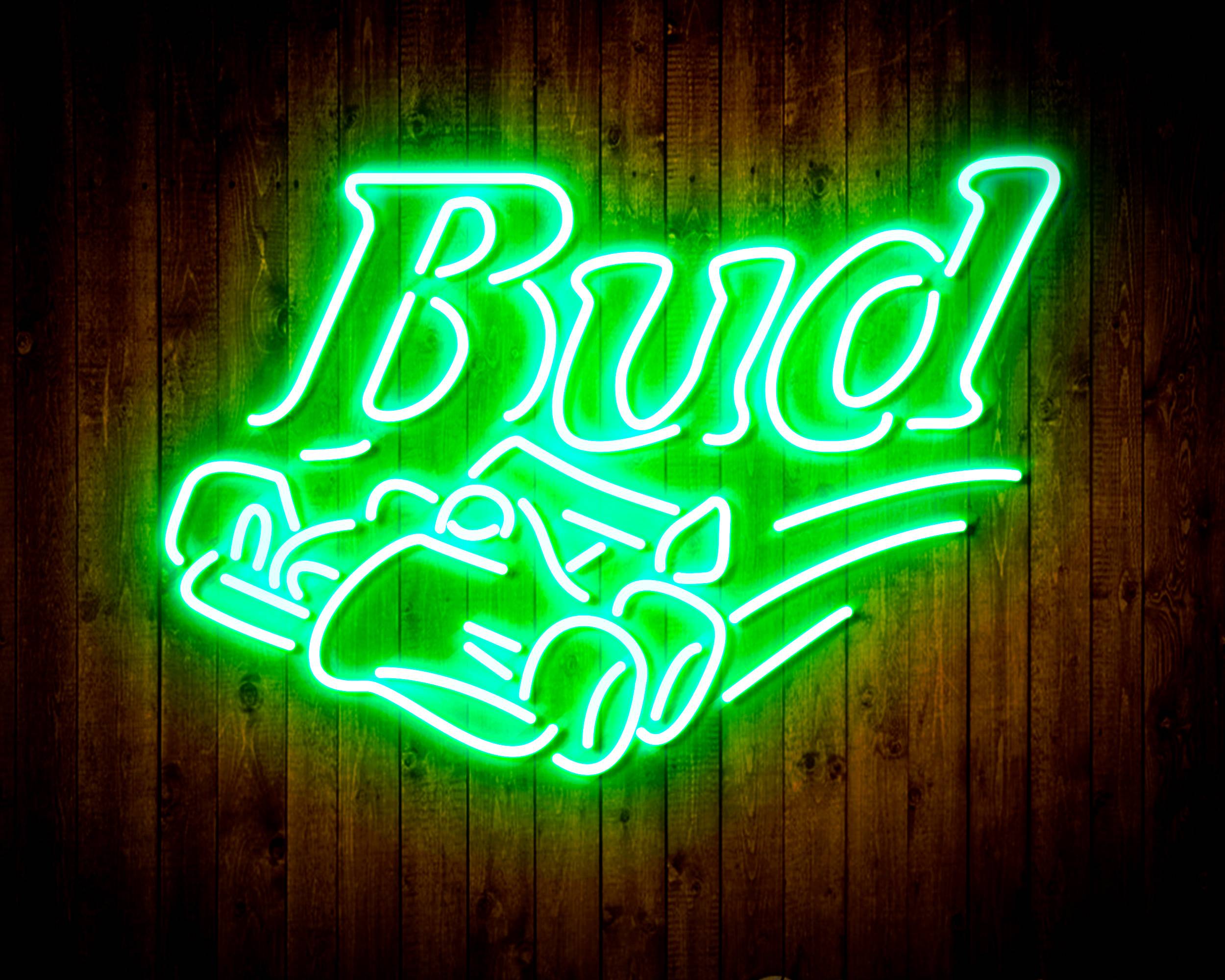 Budweiser Race Car Handmade LED Neon Light Sign