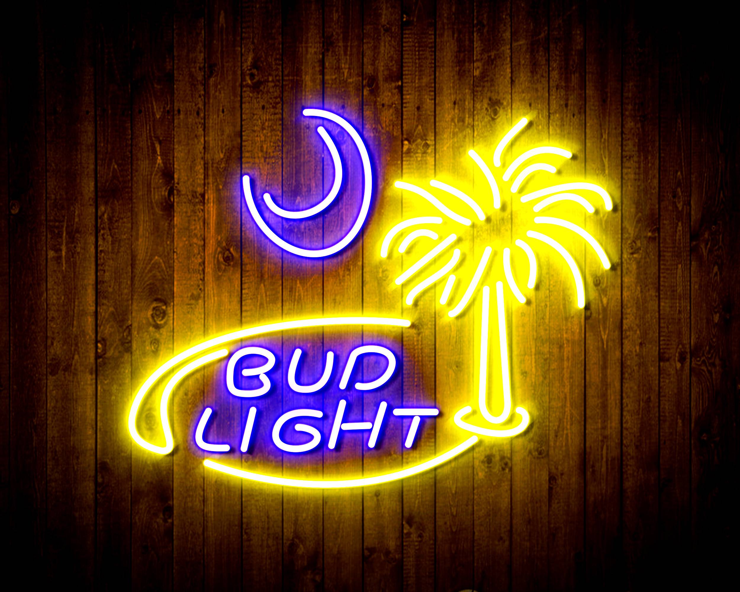 Bud Light Coconut tree Handmade LED Neon Light Sign