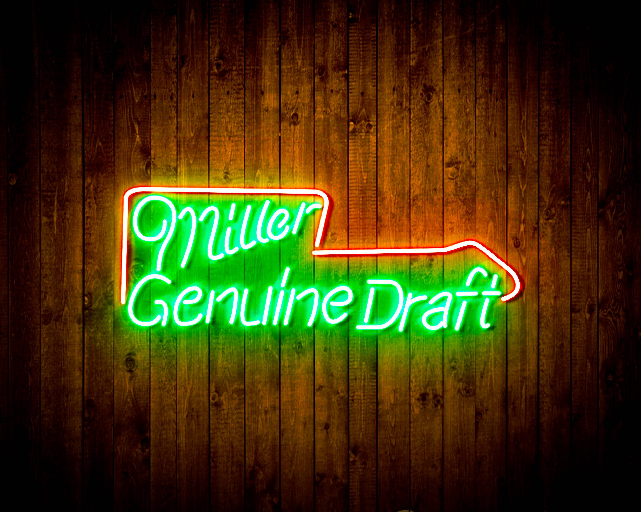 Minner Genuine Draft with Arrow Handmade LED Neon Light Sign