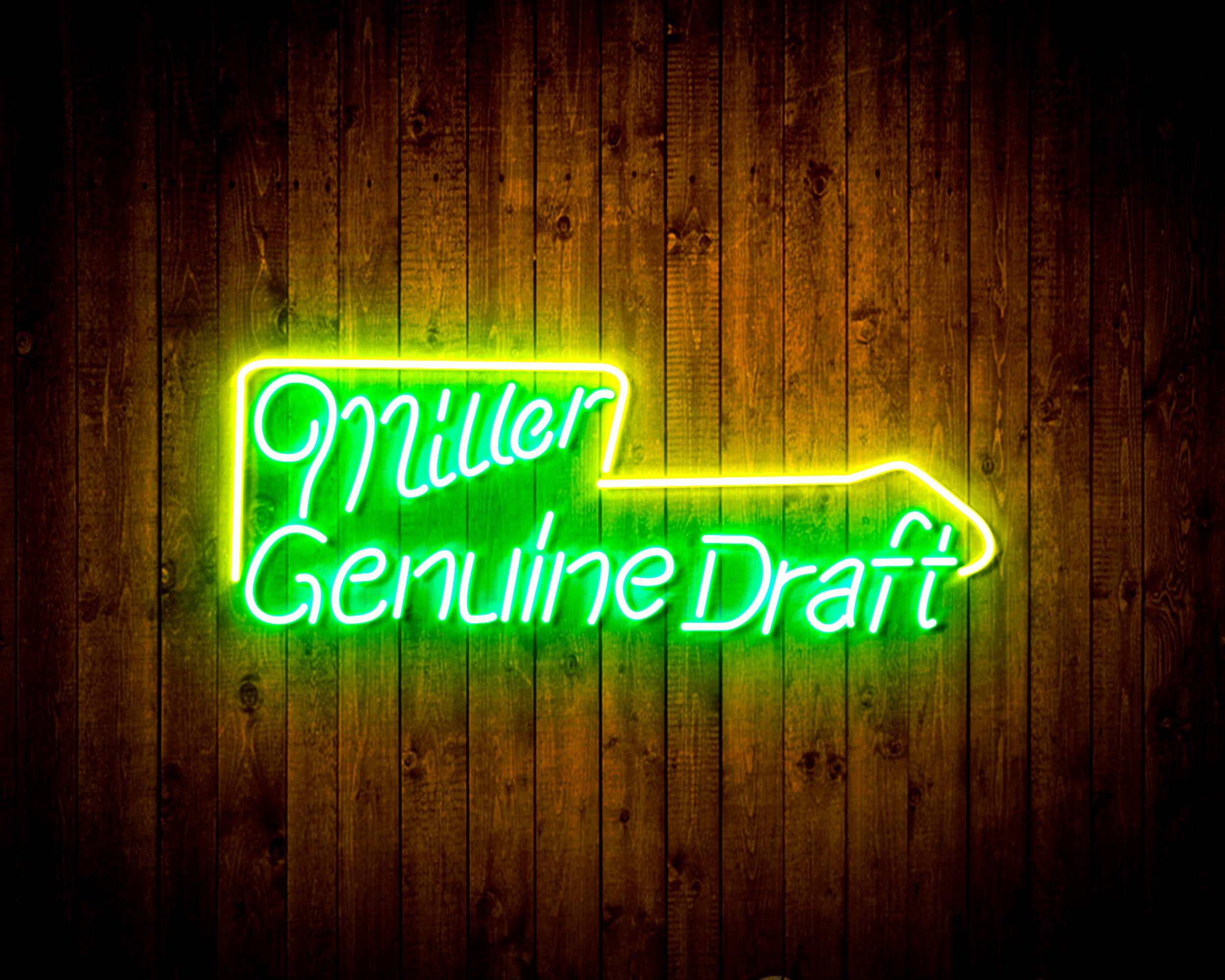 Minner Genuine Draft with Arrow Handmade LED Neon Light Sign
