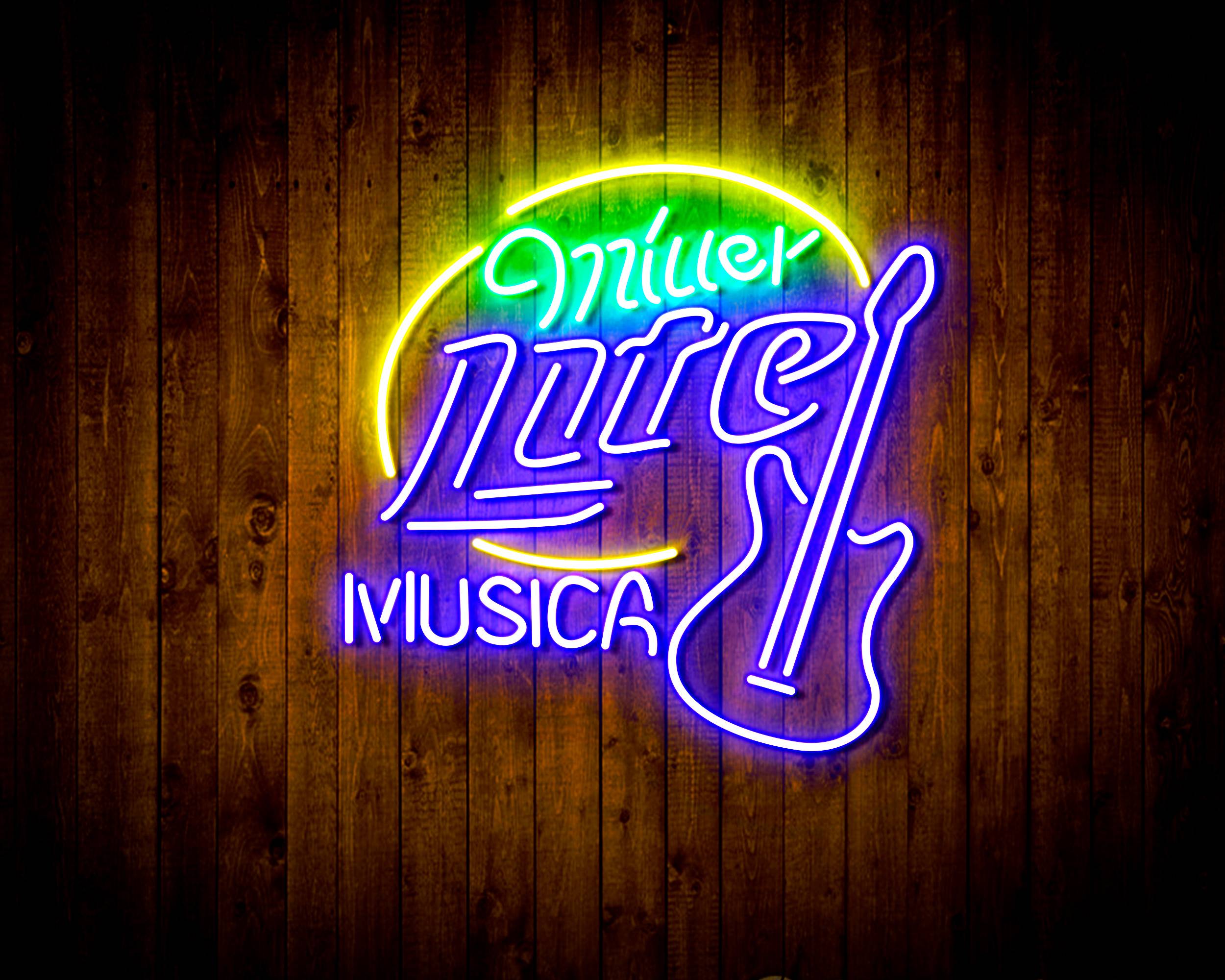 Miller Lite Musica Handmade LED Neon Light Sign