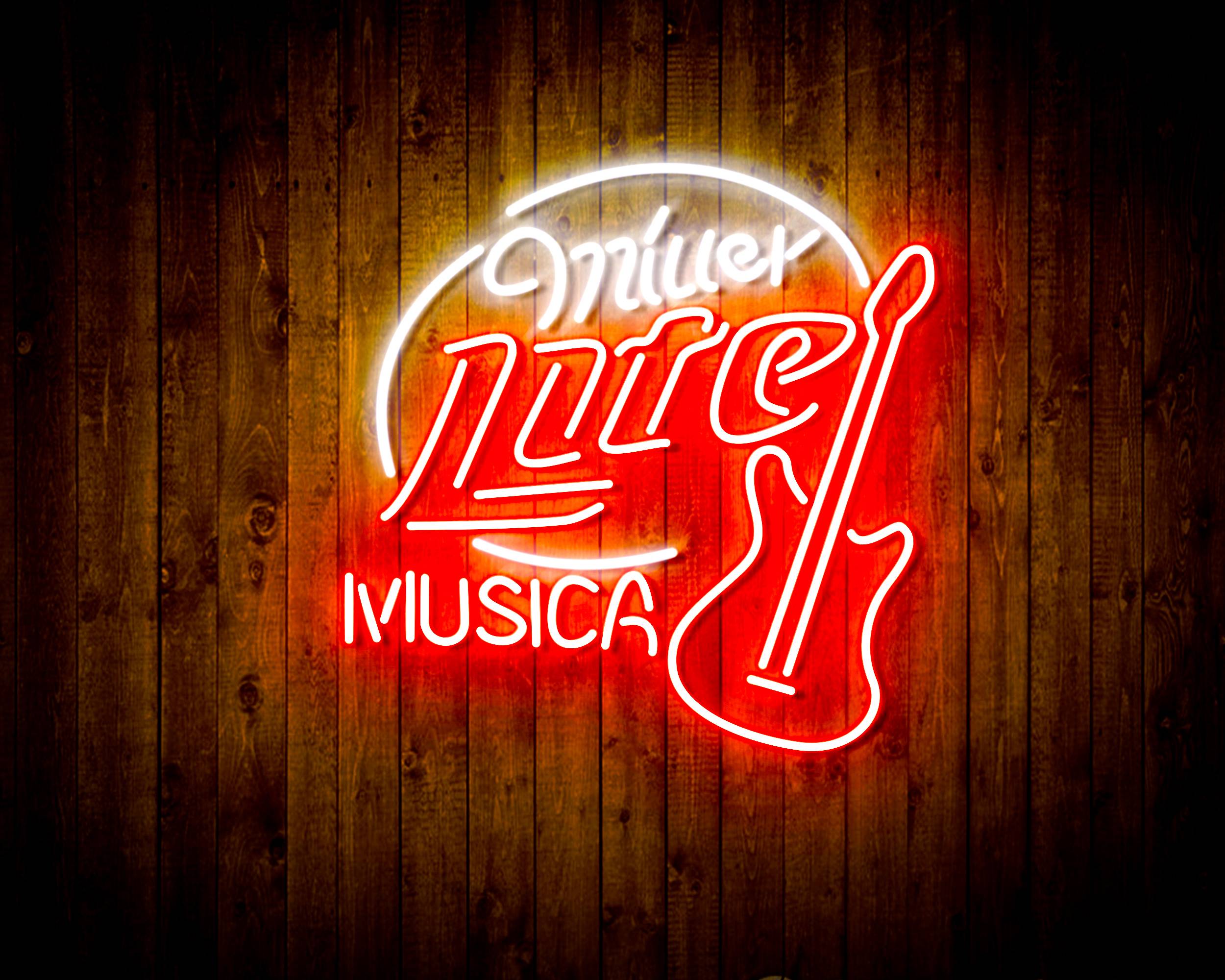 Miller Lite Musica Handmade LED Neon Light Sign