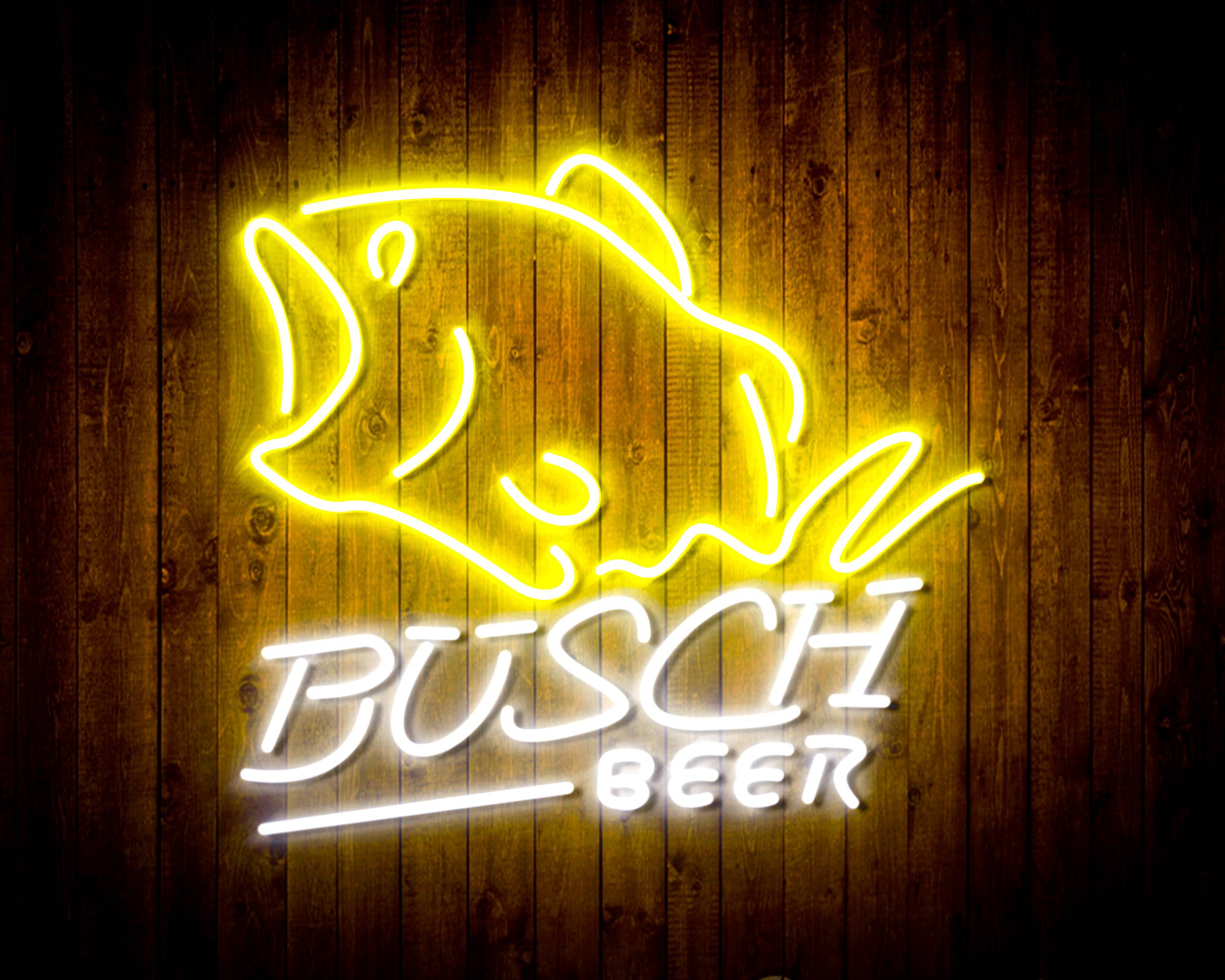ブッシュビール魚手作りLEDネオンサイン