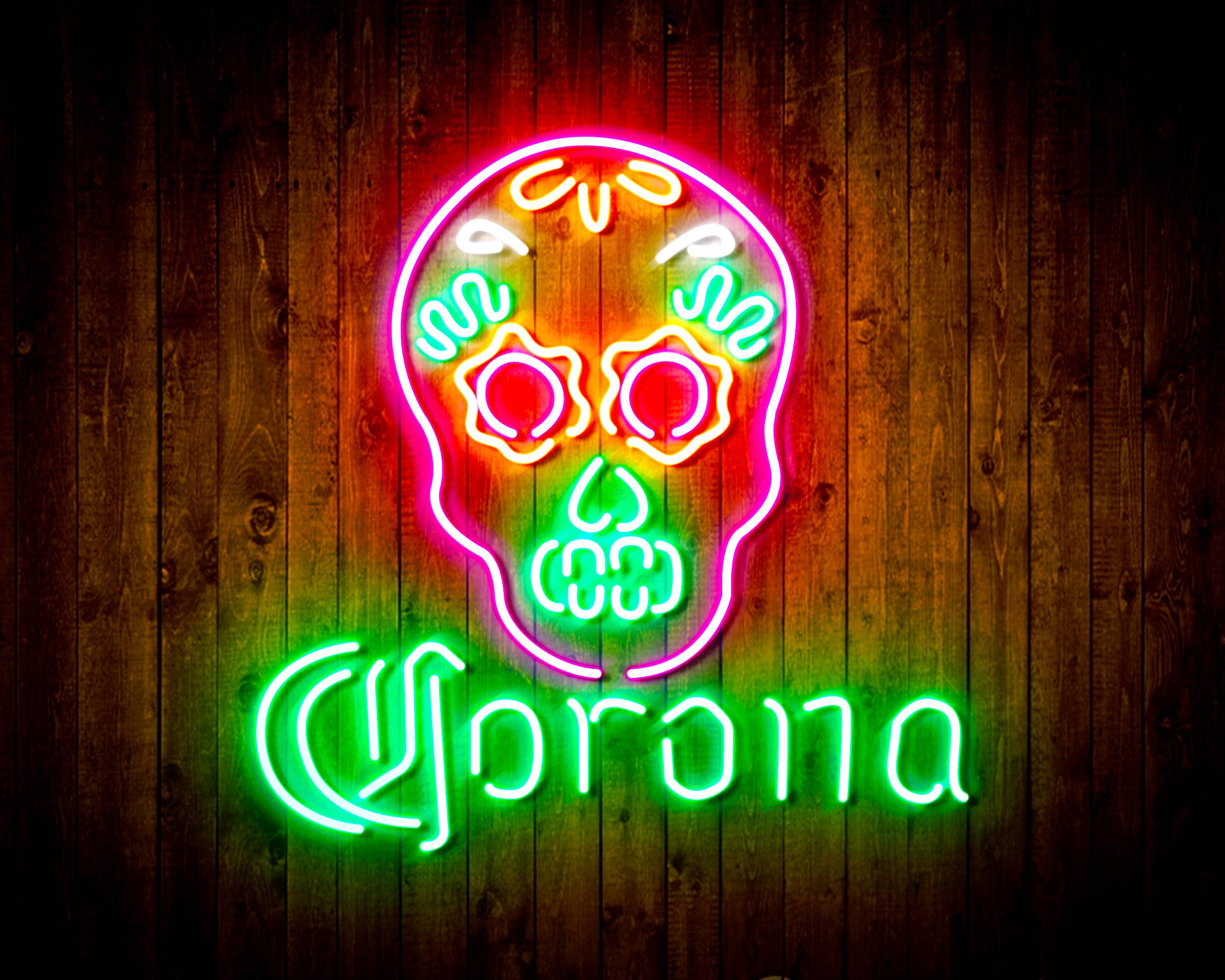 Corona with Skull Handmade LED Neon Light Sign