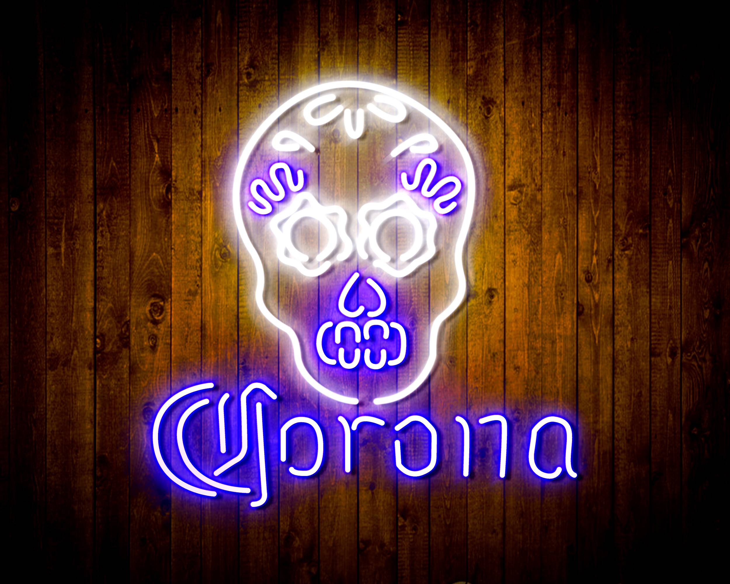 Corona with Skull Handmade LED Neon Light Sign