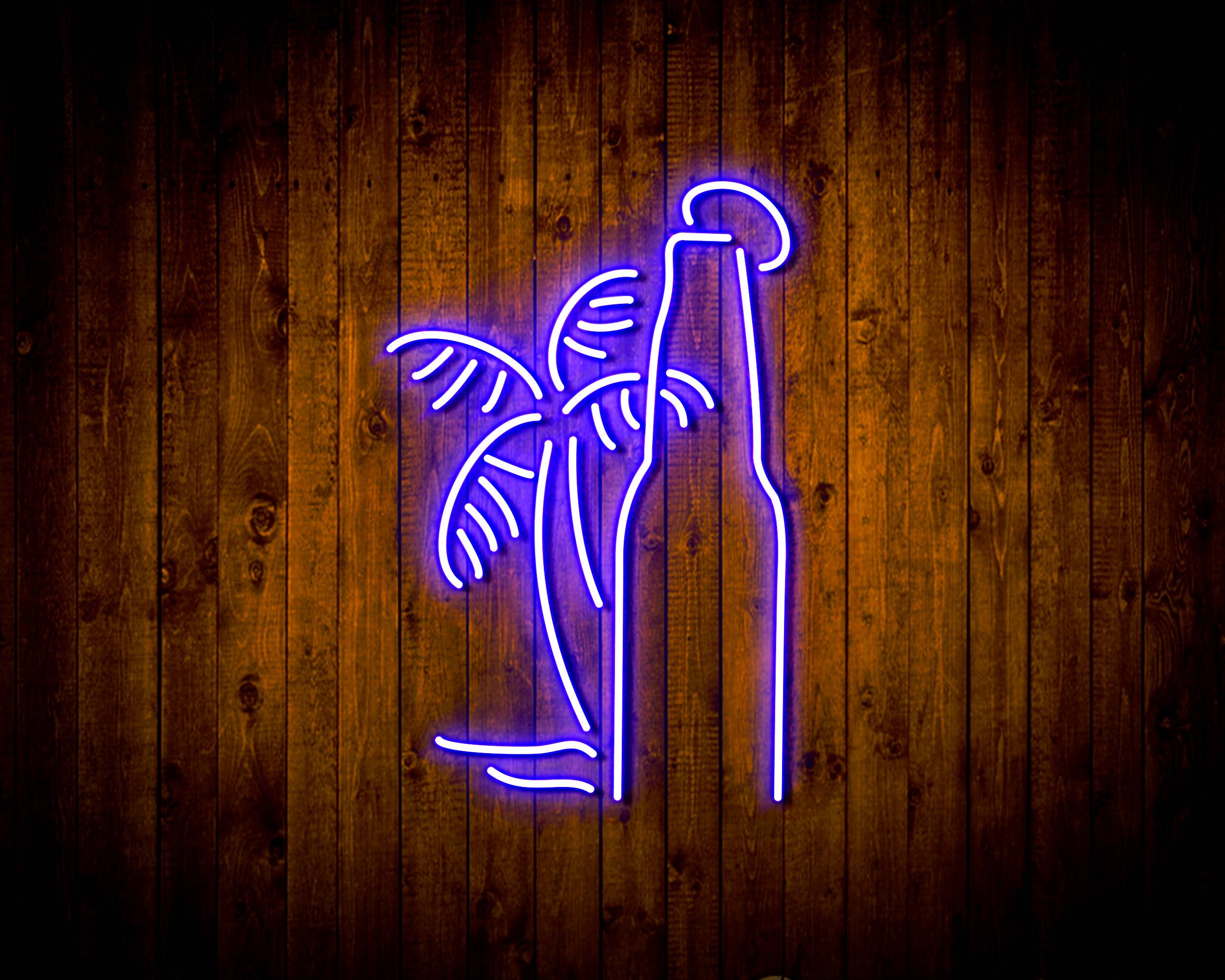Beer Bottle with Palm for Corona Handmade LED Neon Light Sign