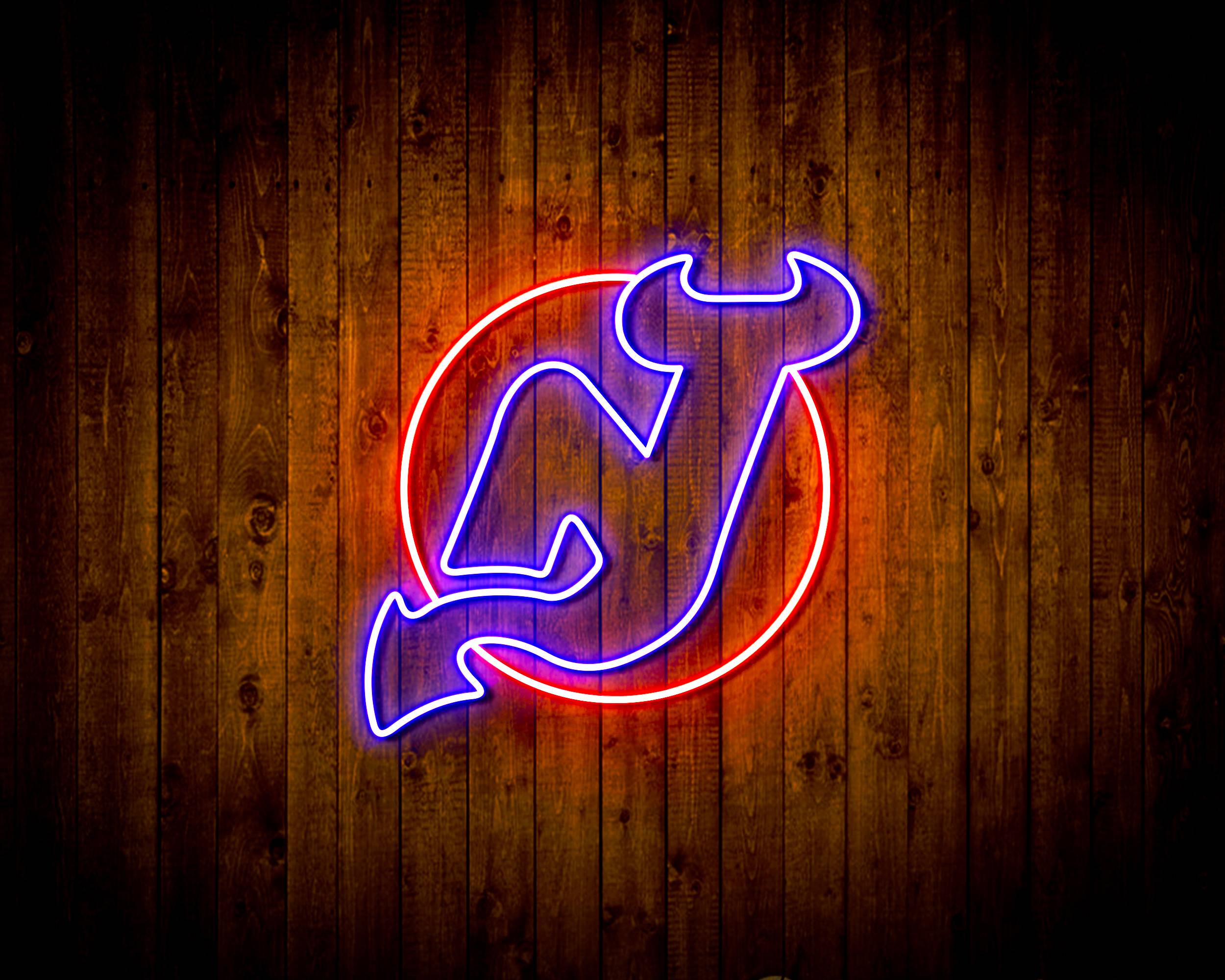 New Jersey Devils 12'' x 16'' Personalized Framed Neon Tavern Print