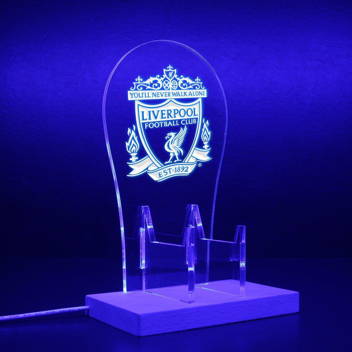Liverpool Led Liverpool Badge F.C. Soccer Led Headset Controller Stand Wooden Base ...