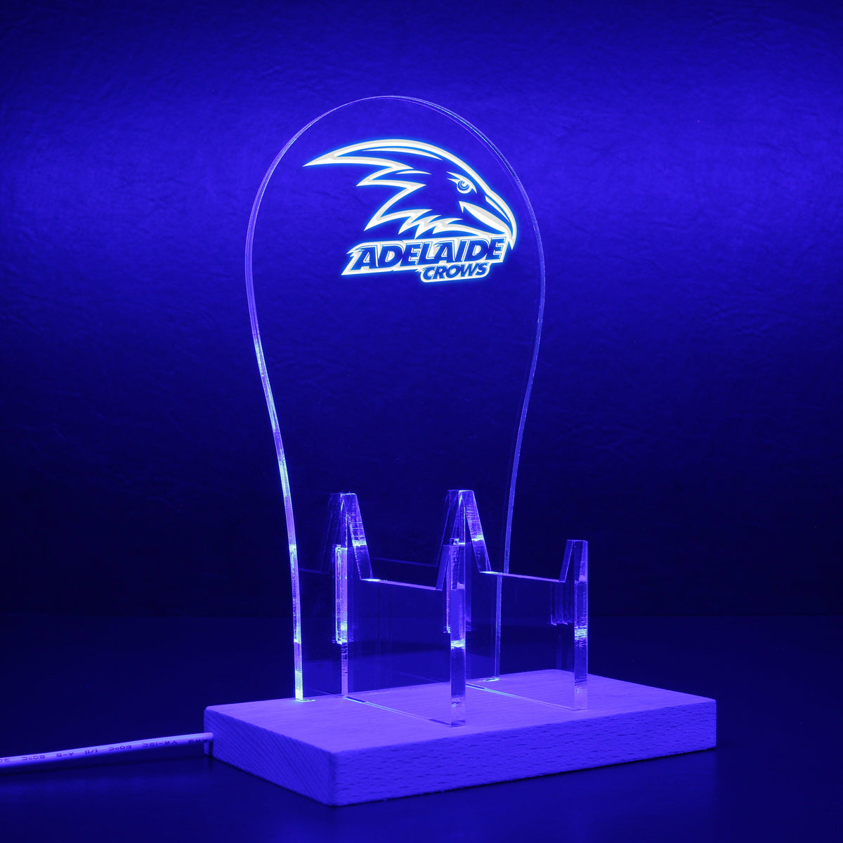Afl Adelaide Crows Led Headset Controller Stand Wooden Base - LED LAB CAVE