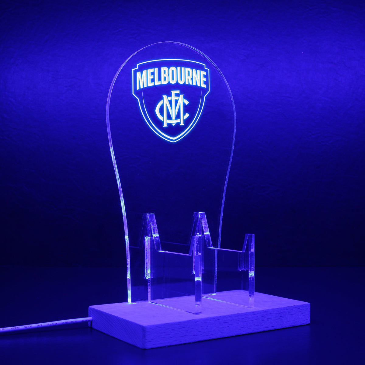 Afl Melbourne Led Headset Controller Stand Wooden Base - LED LAB CAVE
