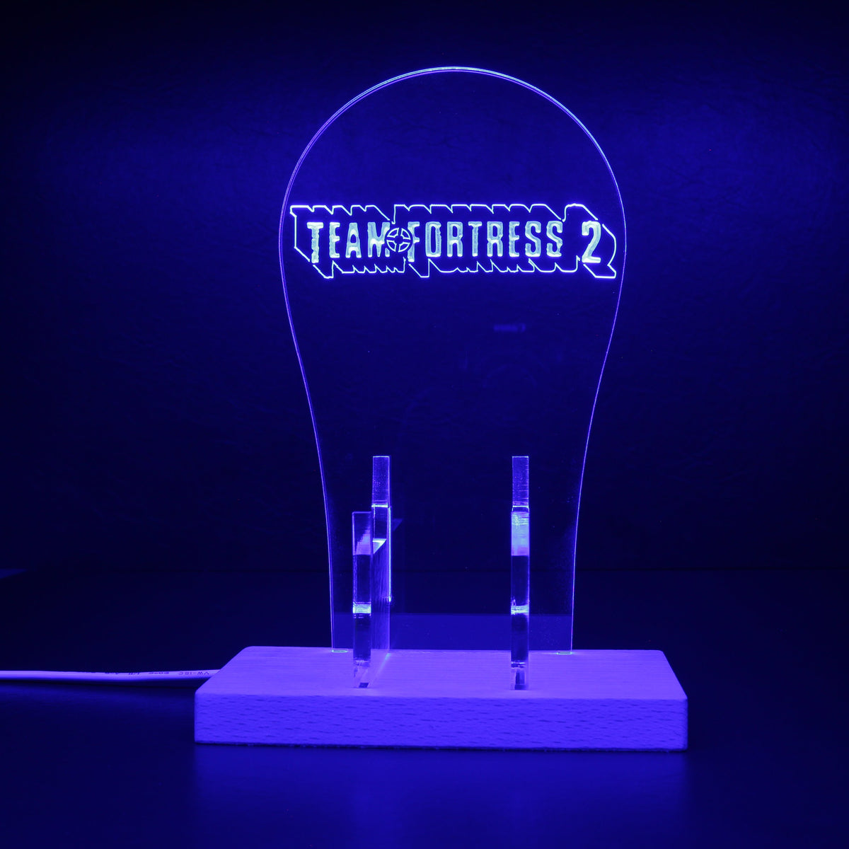 Led Tf2 Team Fortress 2 Led Headset Controller Stand Wooden Base - LED LAB CAVE