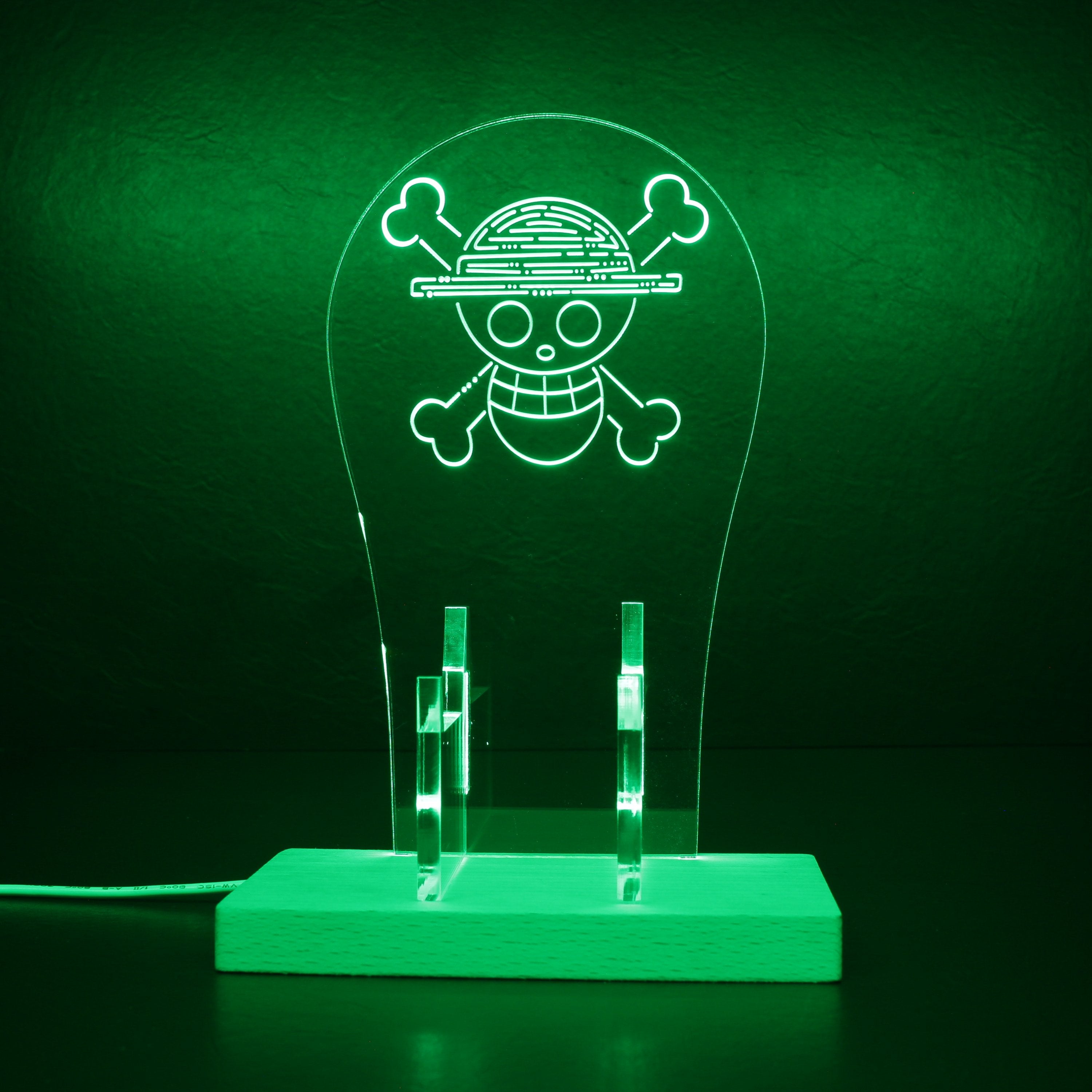 One Piece Skull RGB LED Gaming Headset Controller Stand