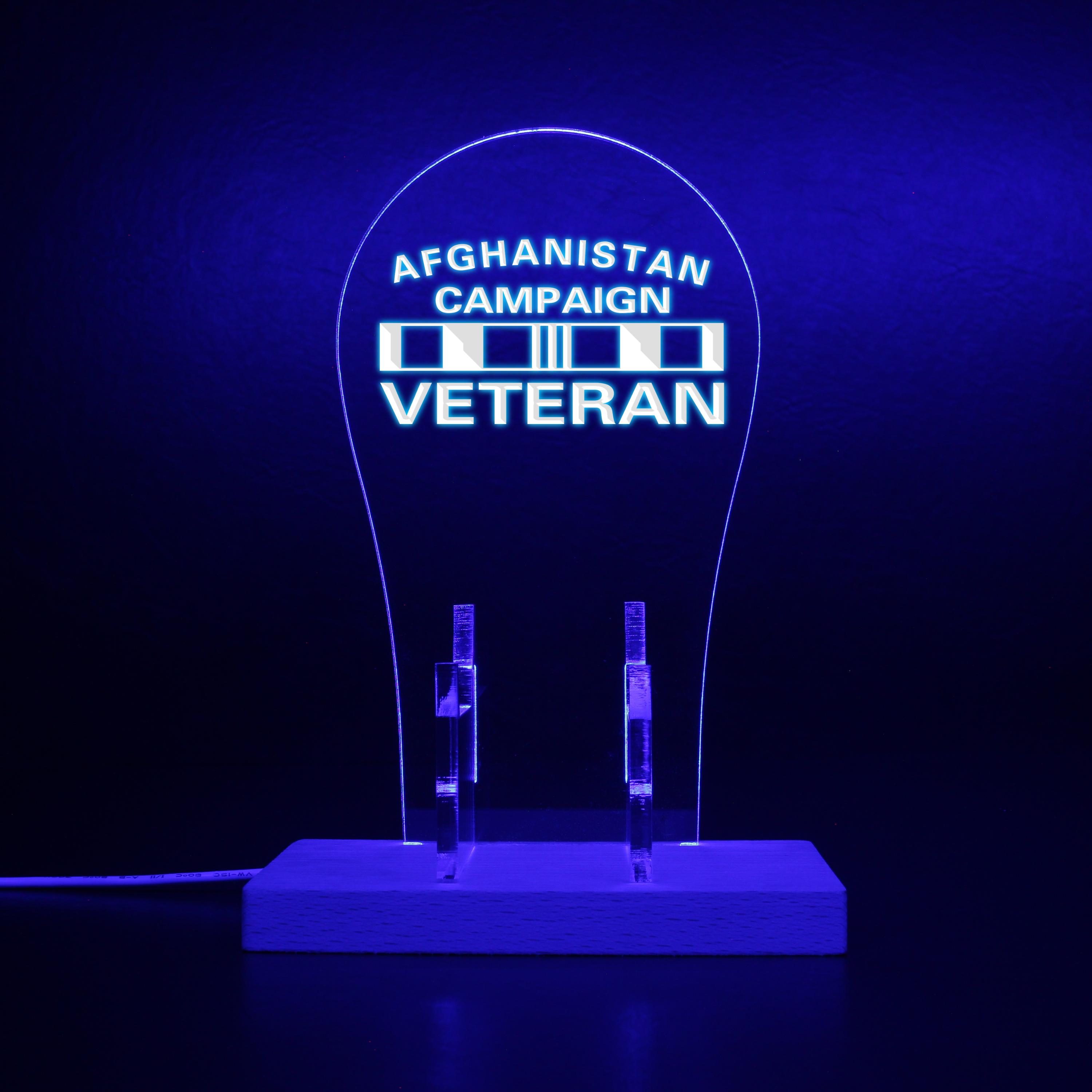 US Army Afghanistan Campaign Veteran Ribbon RGB LED Gaming Headset Controller Stand