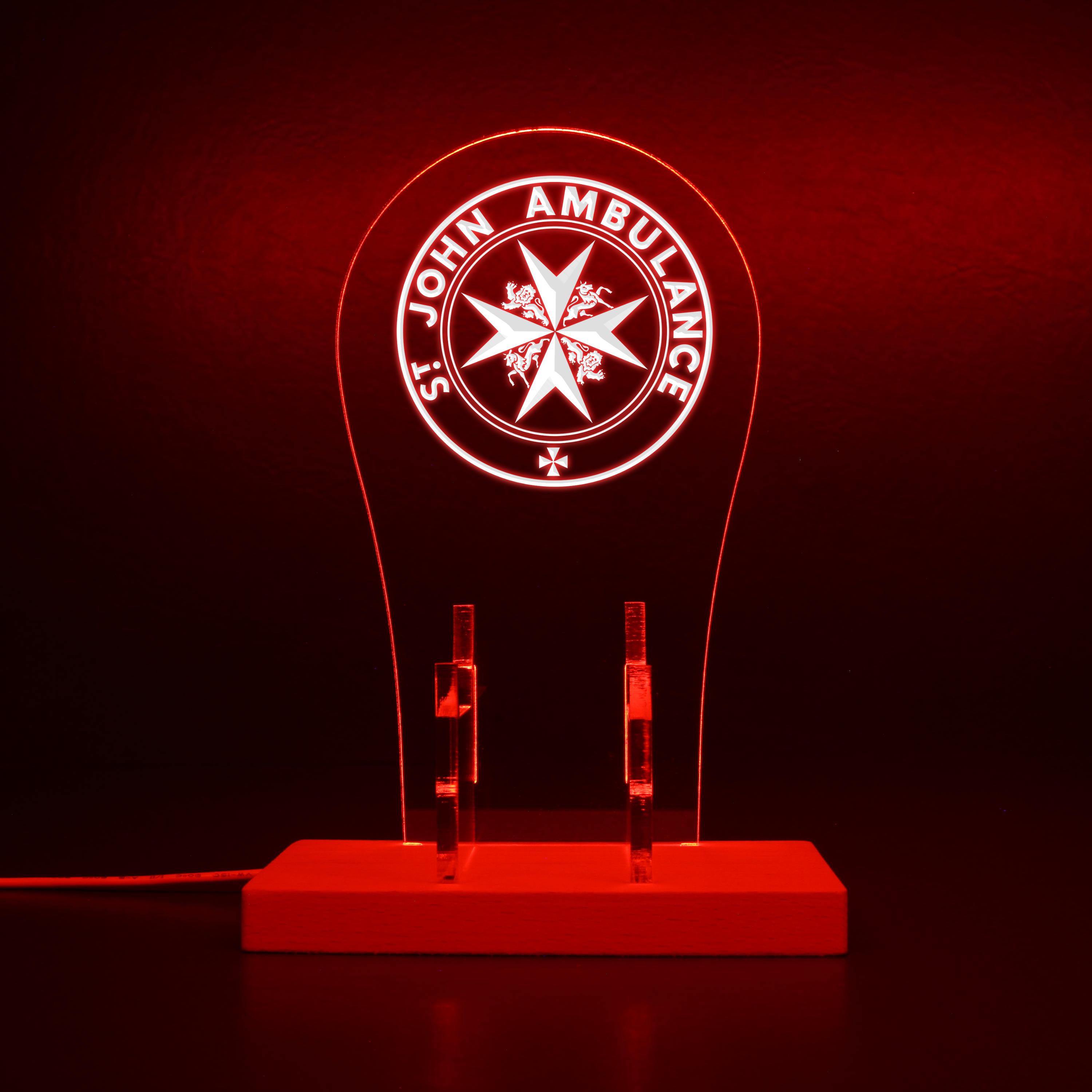 St John Ambulance Logo RGB LED Gaming Headset Controller Stand