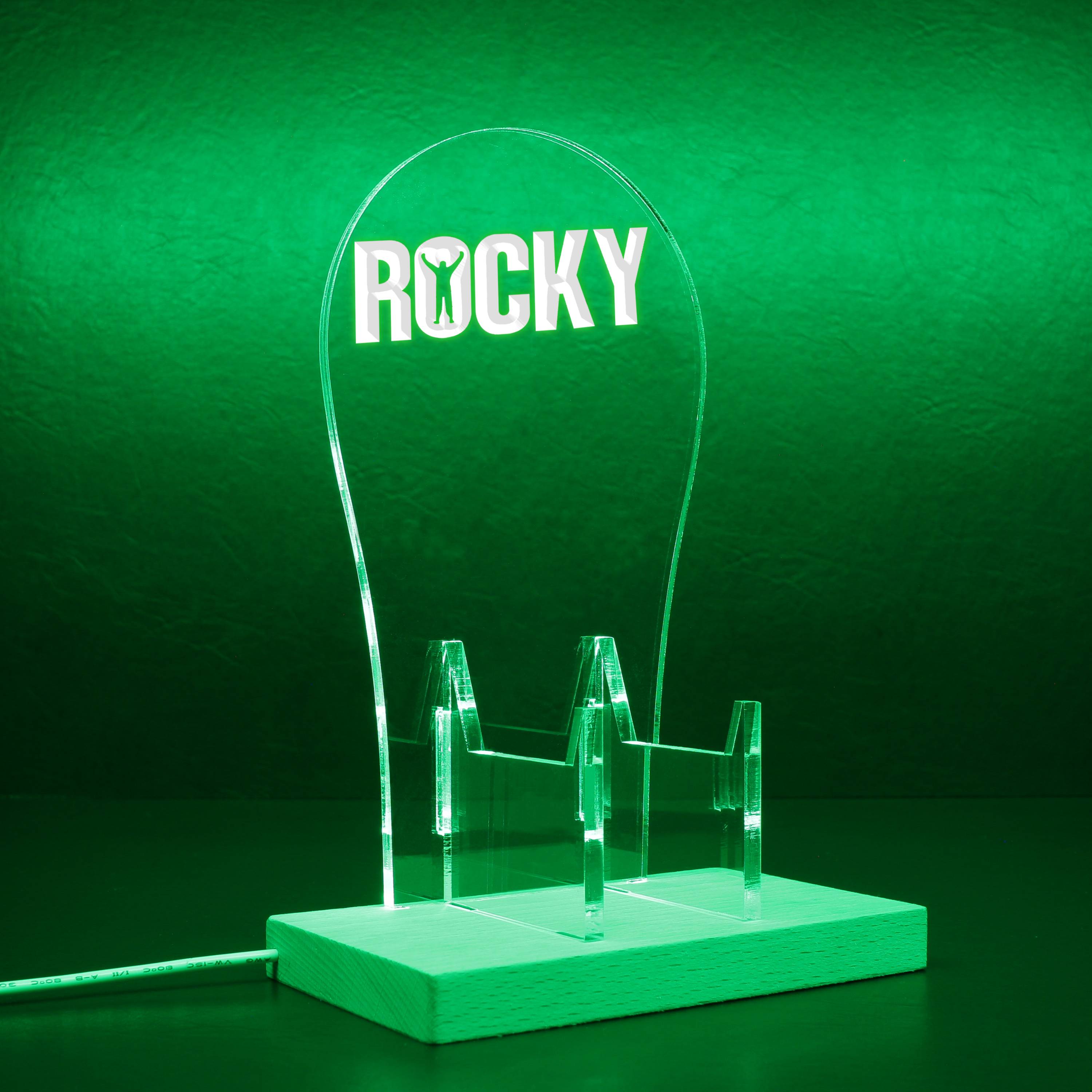 Rocky Bar Pub Beer Light Sign RGB LED Gaming Headset Controller Stand