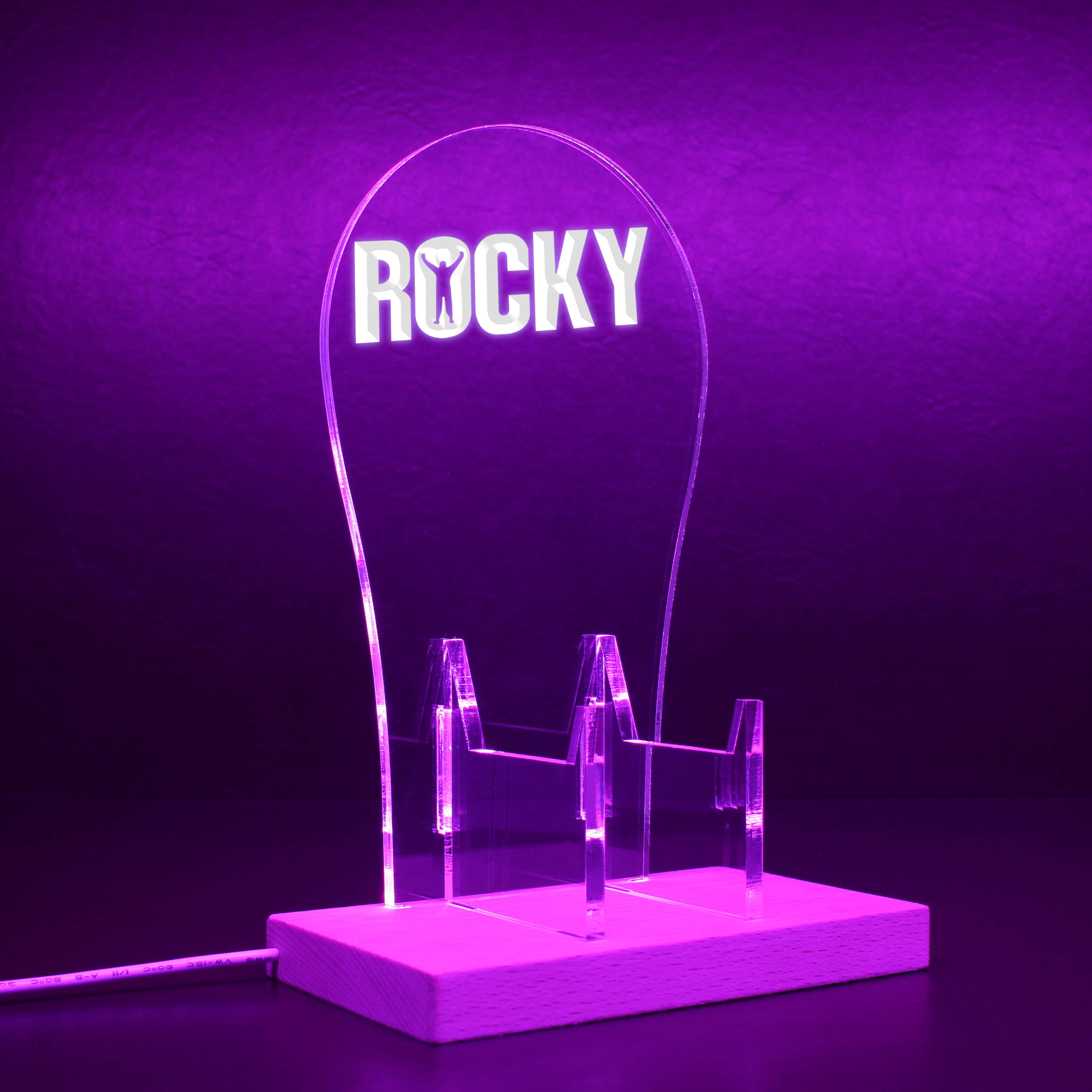 Rocky Bar Pub Beer Light Sign RGB LED Gaming Headset Controller Stand