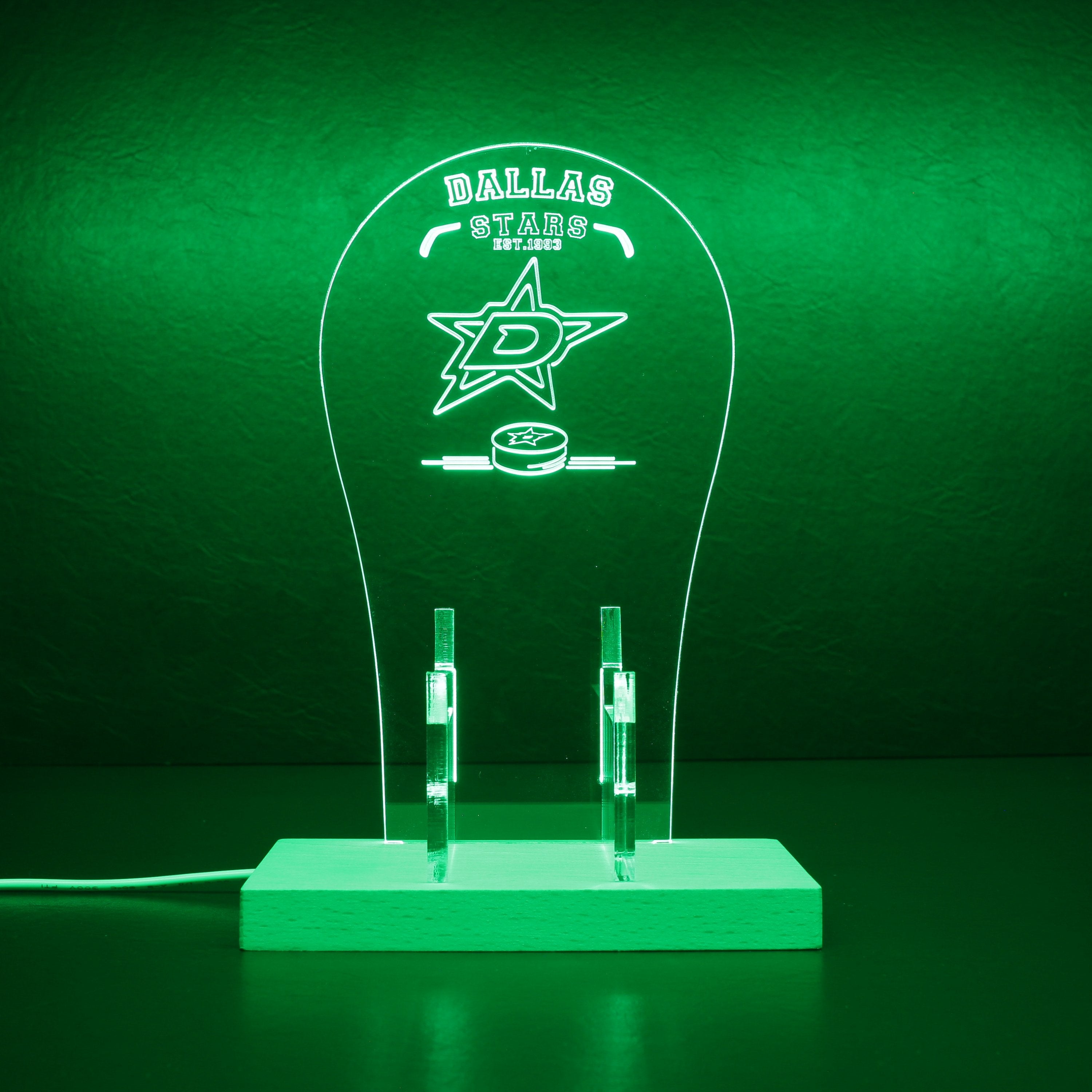 Custom Your Sport Team Dallas Stars Est 1993 Est. 1993 RGB LED Gaming Headset Controller Stand