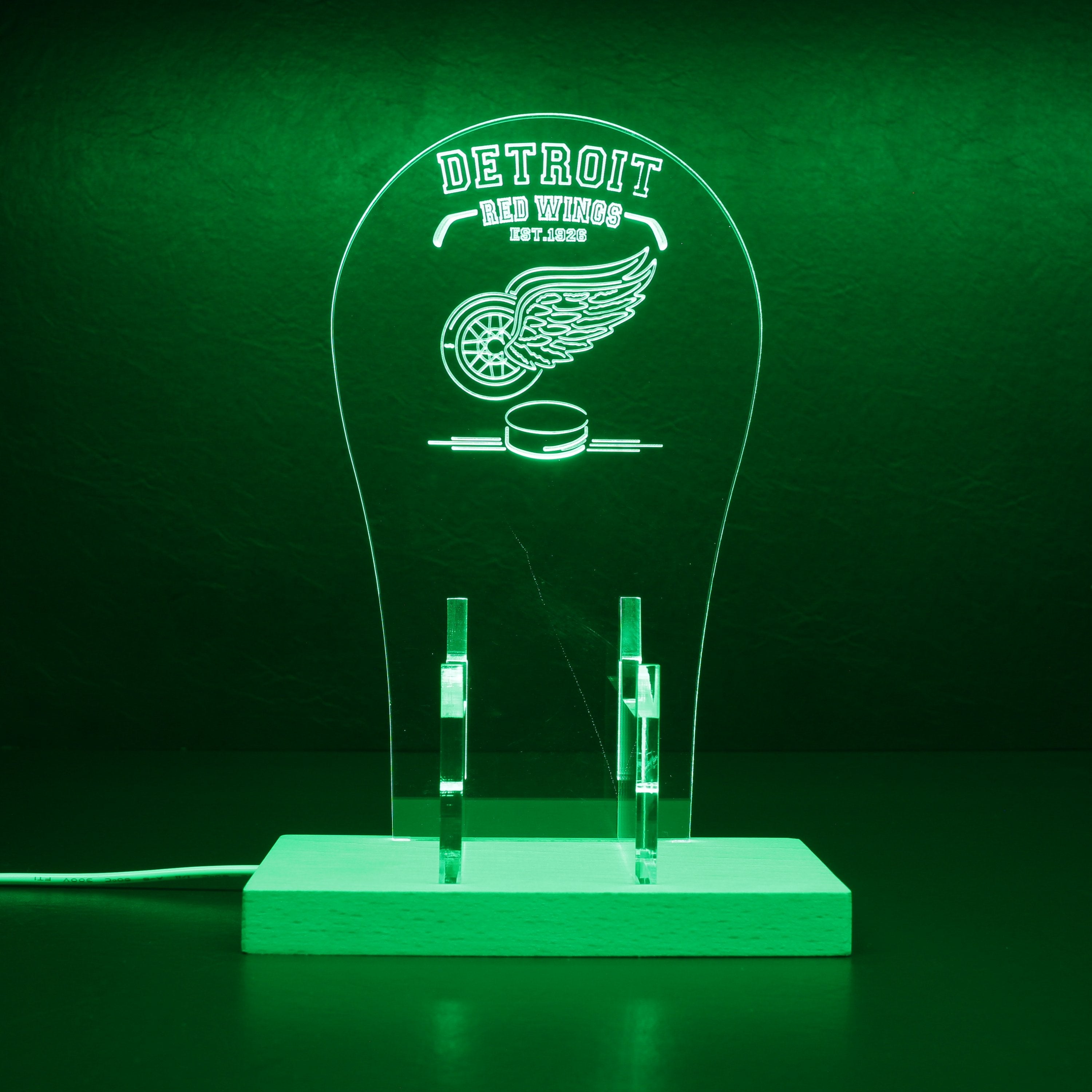 Custom Your Sport Team Detroit Red Wings Est.1926 RGB LED Gaming Headset Controller Stand