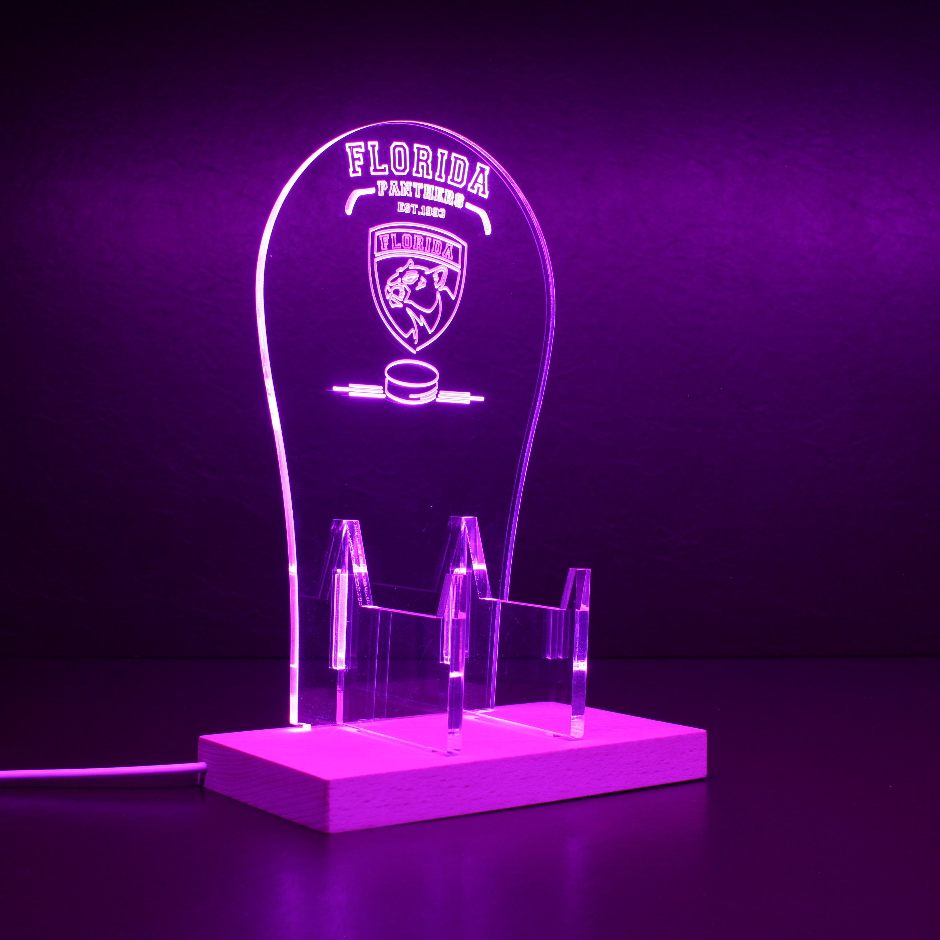 Custom Your Sport Team Florida Panthers Est. 1993 RGB LED Gaming Headset Controller Stand