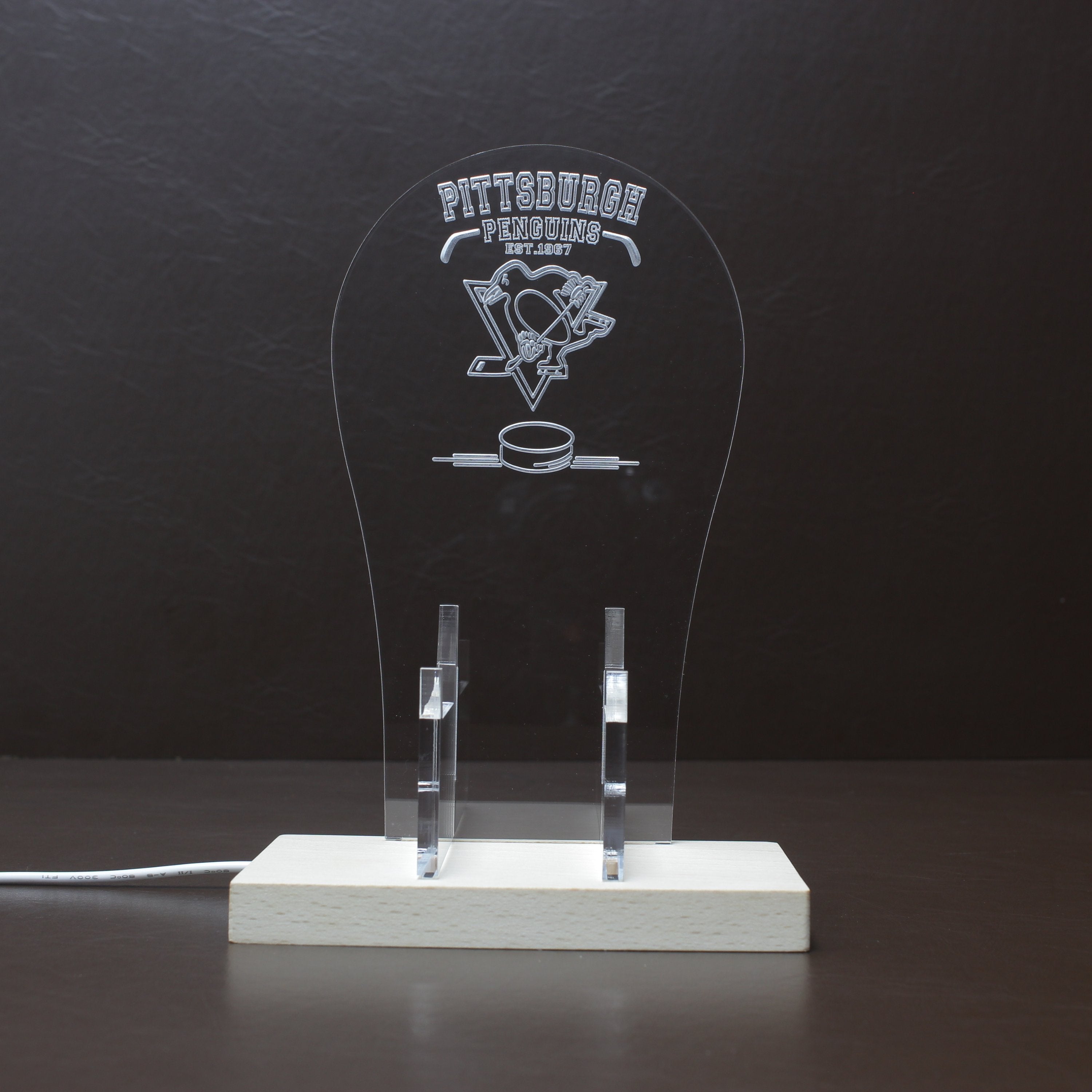 Custom Your Sport Team Pittsburgh Penguins Est. 1967 RGB LED Gaming Headset Controller Stand