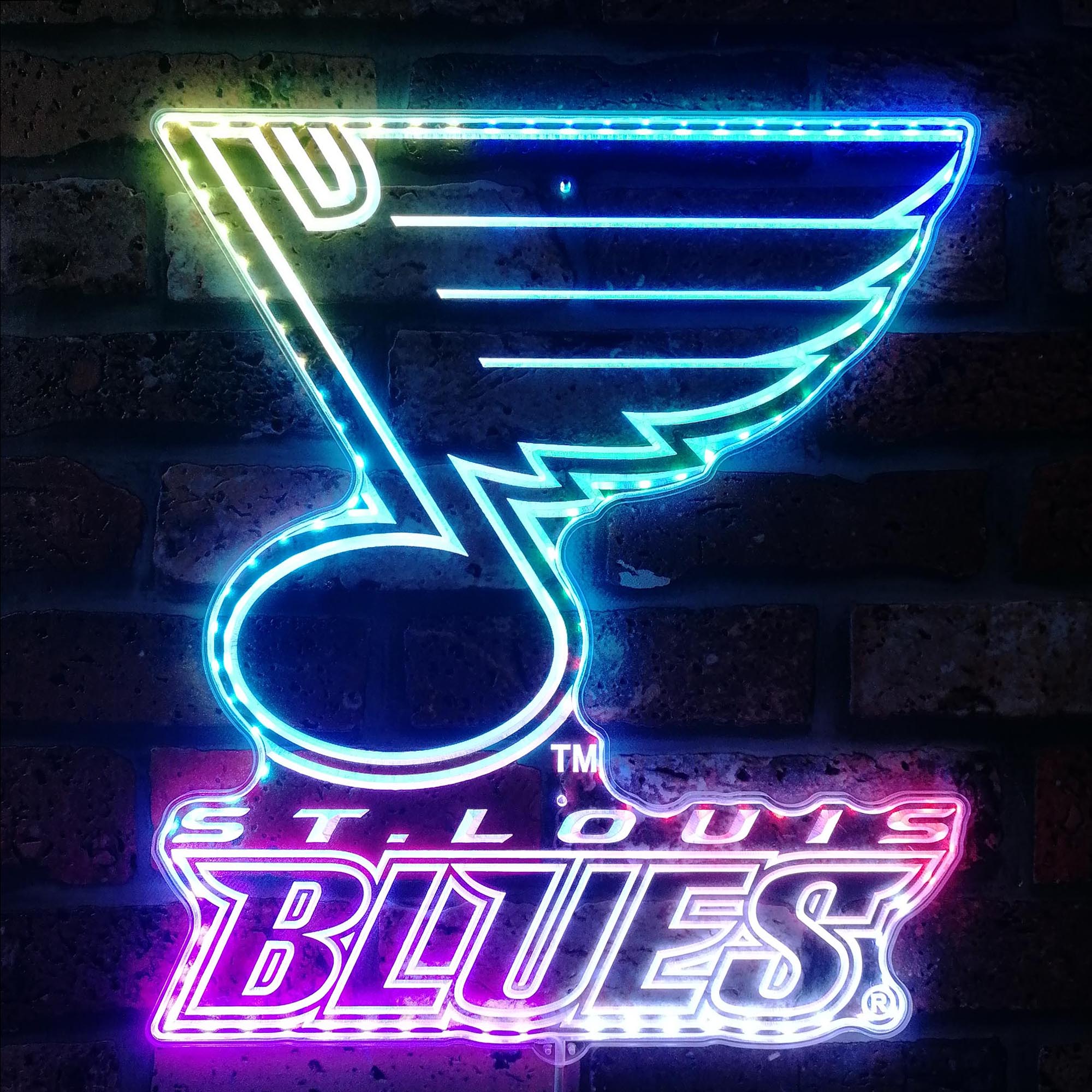 St Louis Blue Dynamic RGB Edge Lit LED Sign