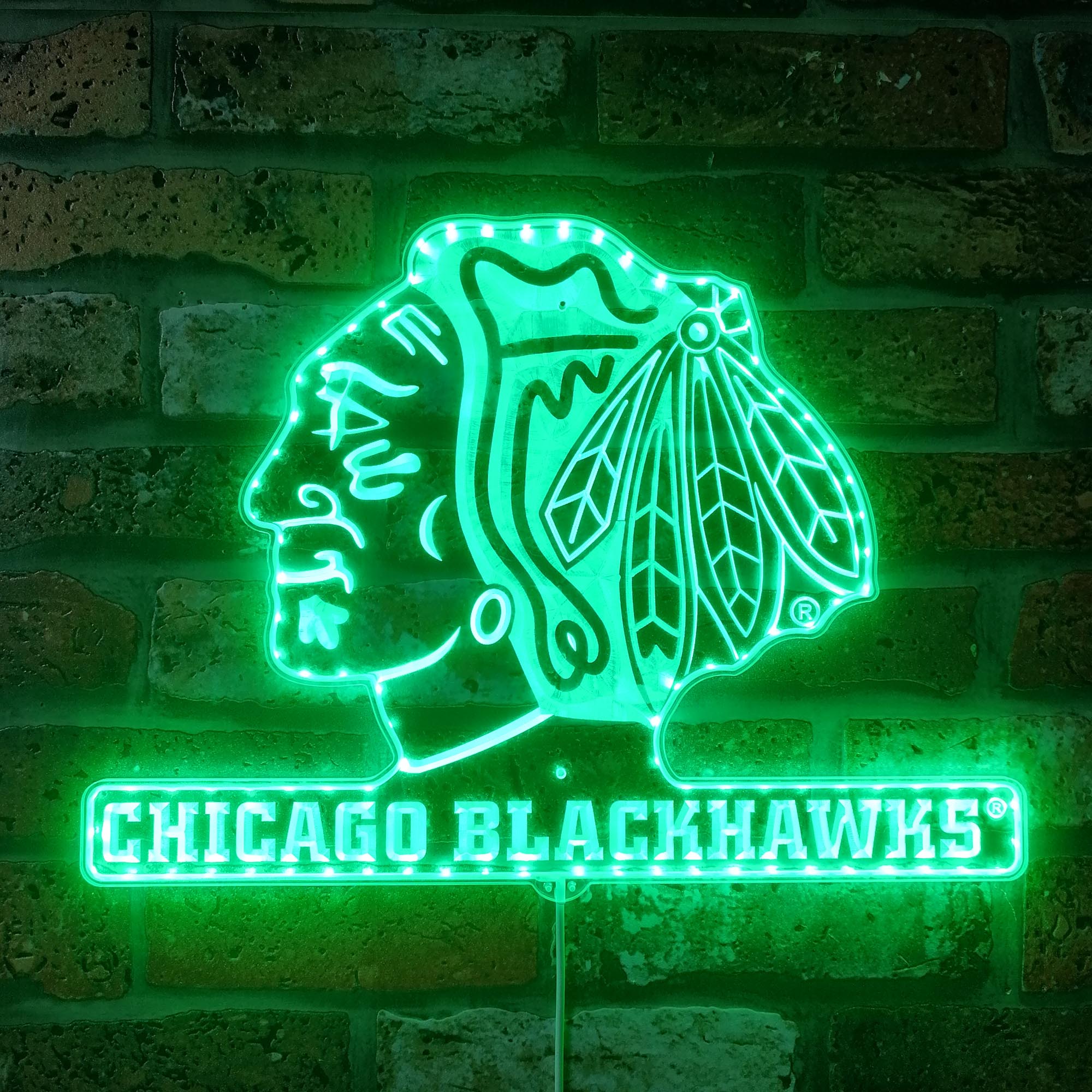 Chicago Blackhawks Dynamic RGB Edge Lit LED Sign