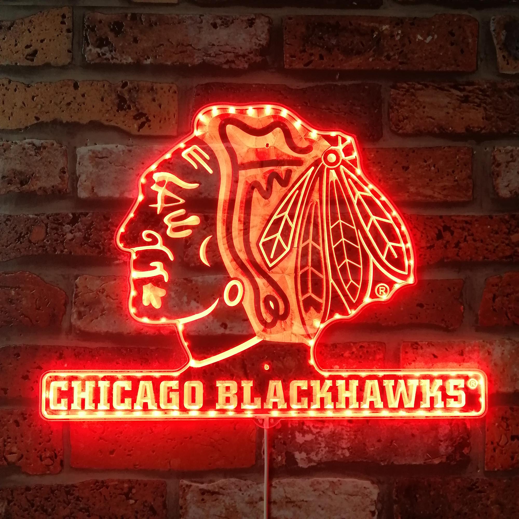 Chicago Blackhawks Dynamic RGB Edge Lit LED Sign