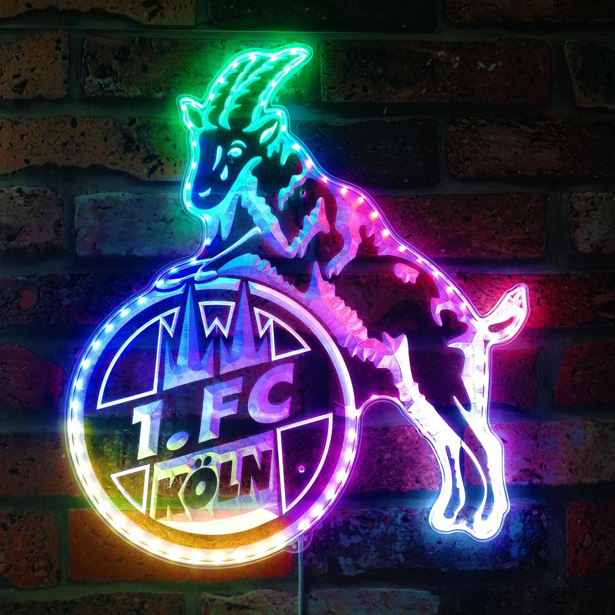 1. FC Koln Football Dynamic RGB Edge Lit LED Sign