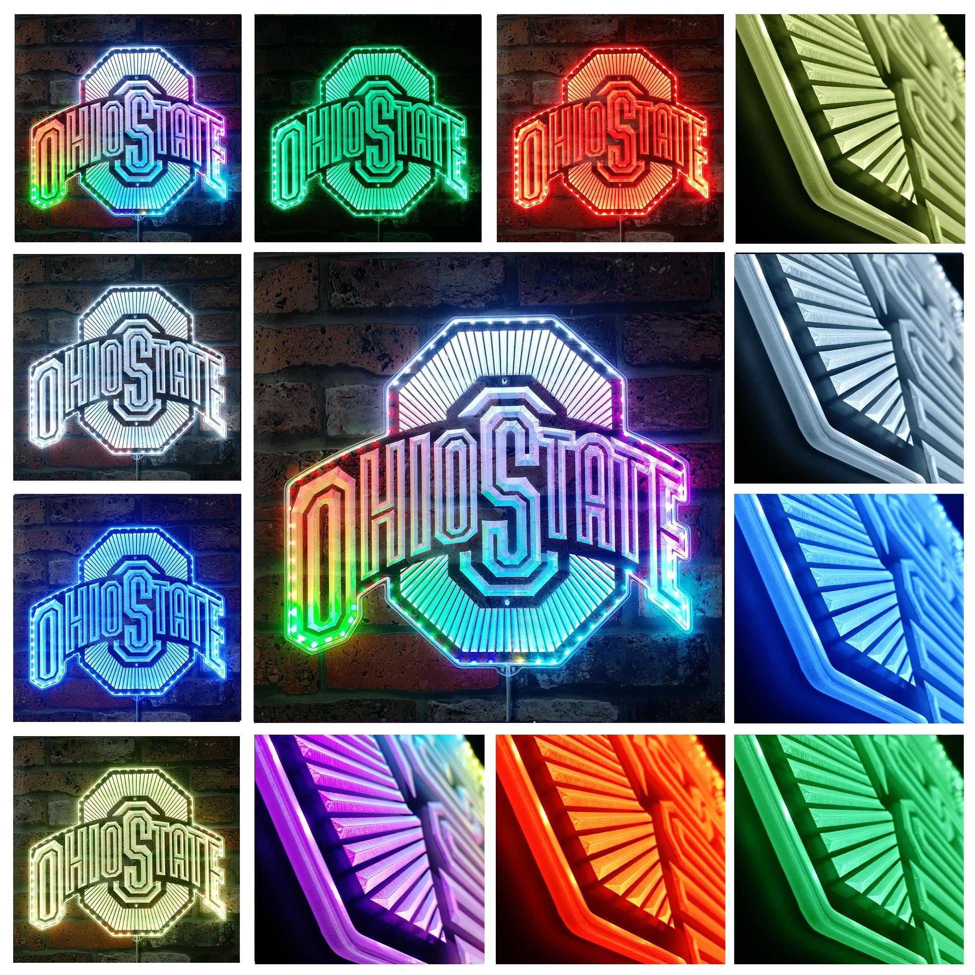 Ohio State Buckeyes Dynamic RGB Edge Lit LED Sign