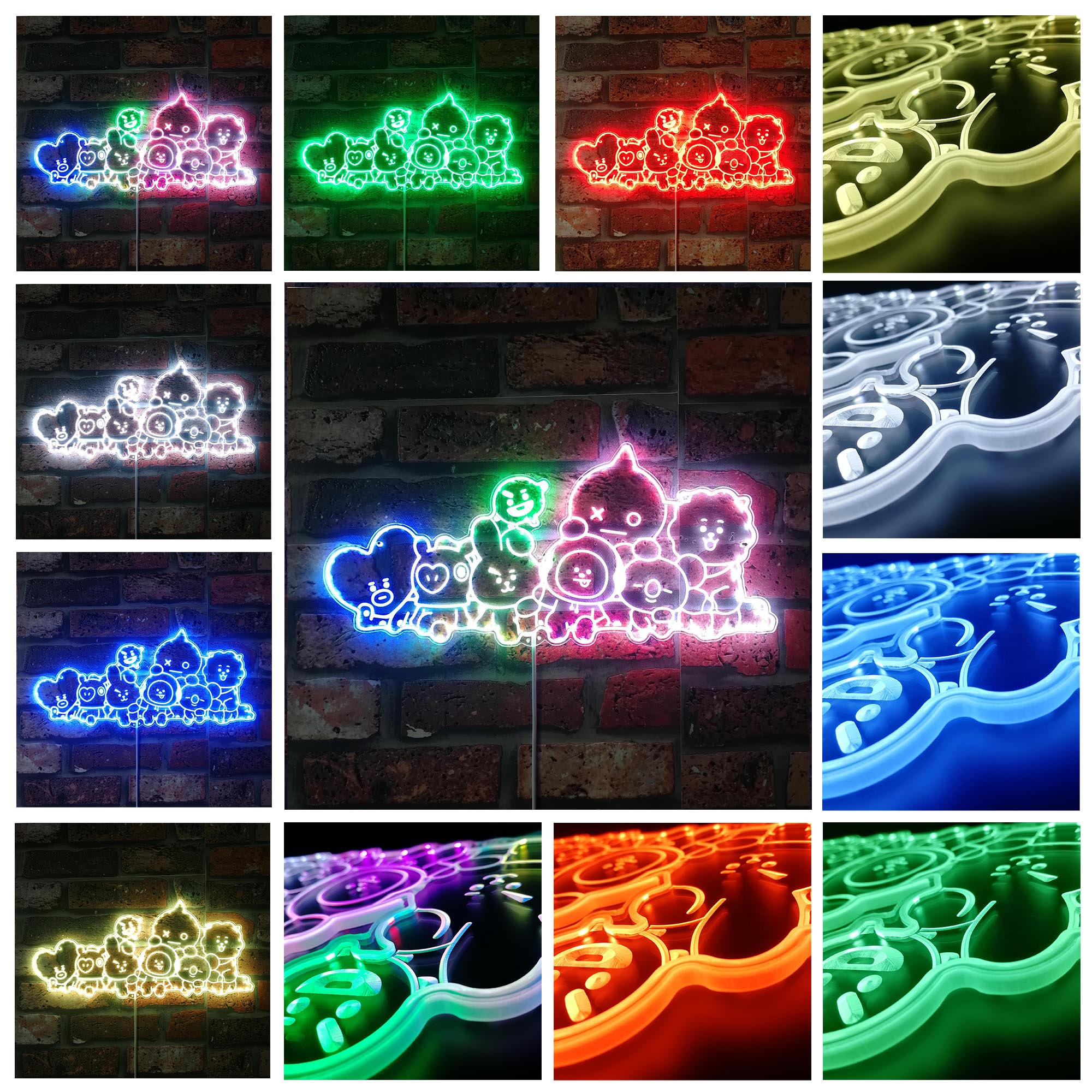 BT21 BTS Dynamic RGB Edge Lit LED Sign