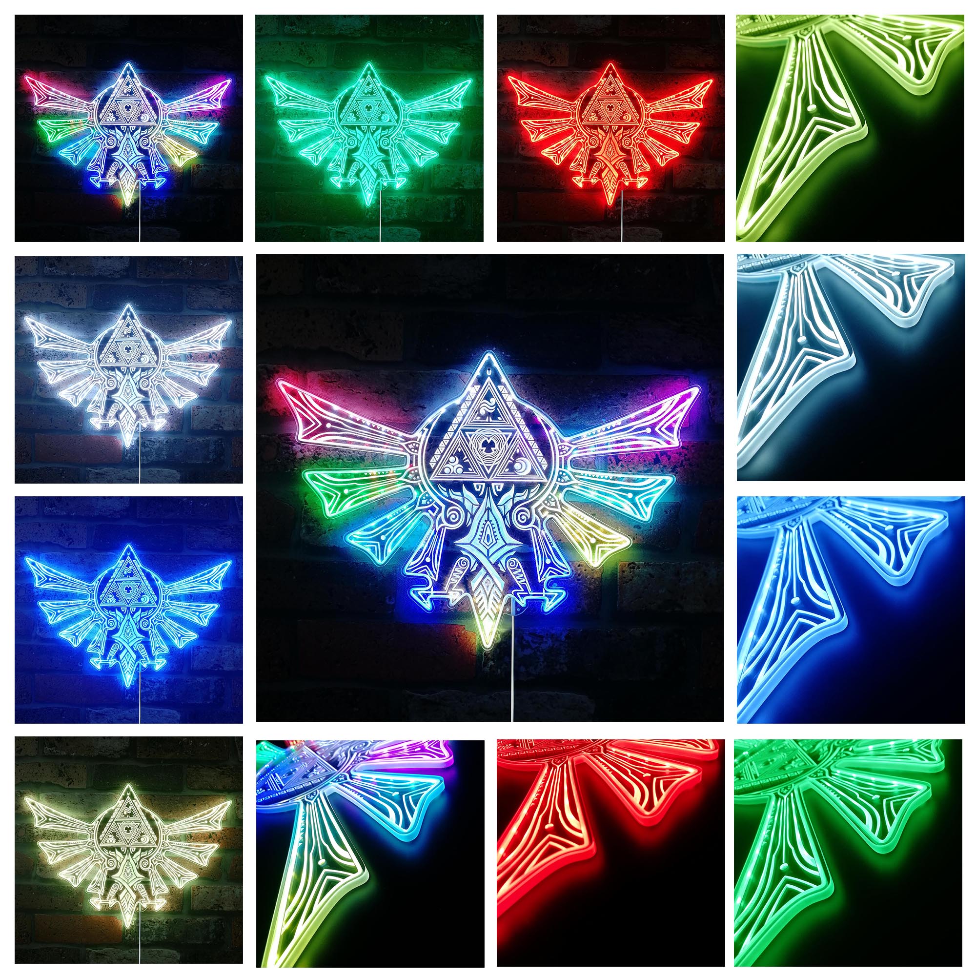 Zelda Triforce Dynamic RGB Edge Lit LED Sign