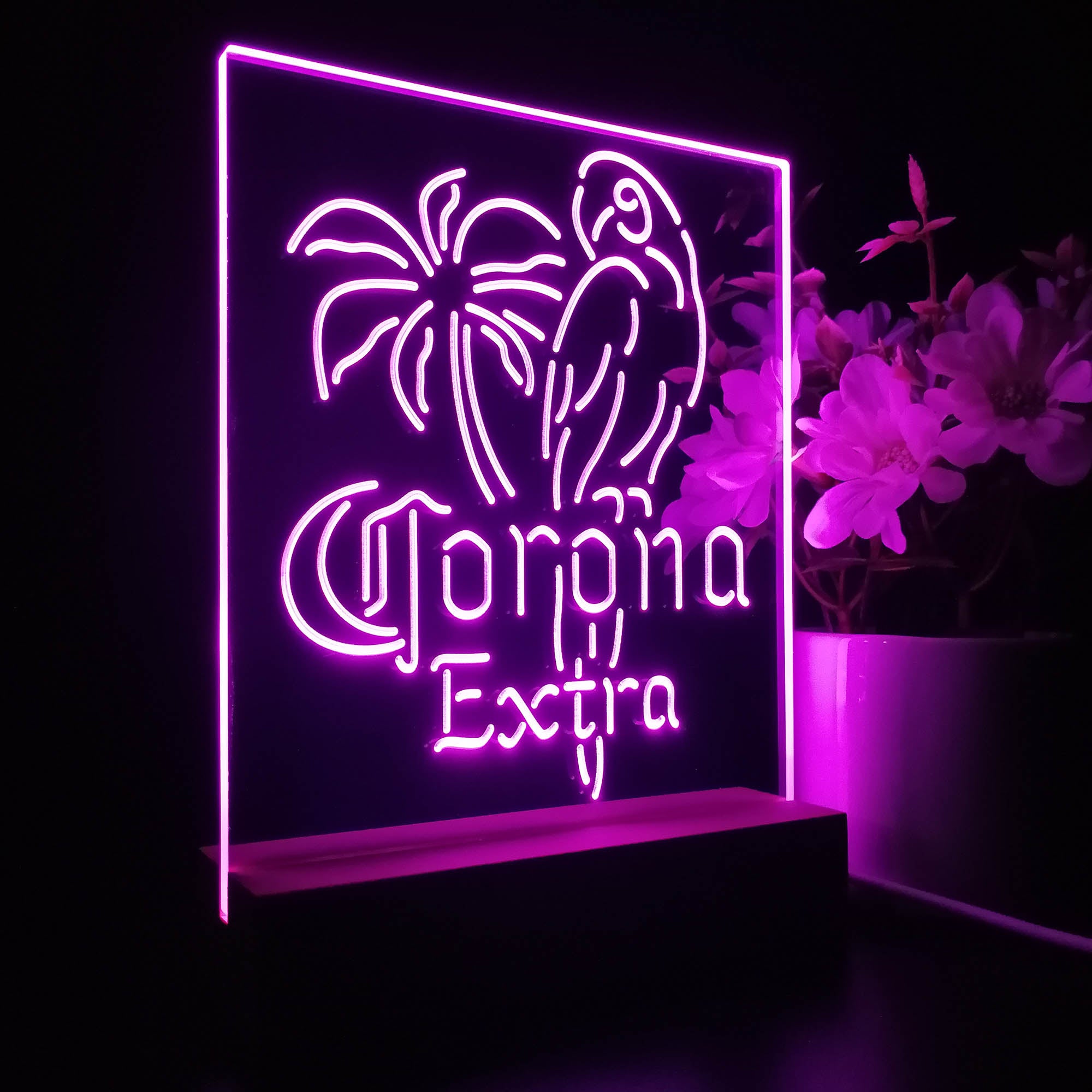 Corona Parrot Man Cave 3D LED Optical Illusion Night Light Table Lamp